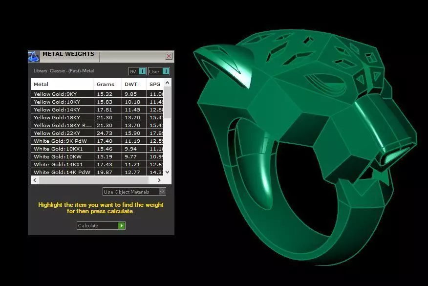 Panther de Ring size US 7 3D print model_5