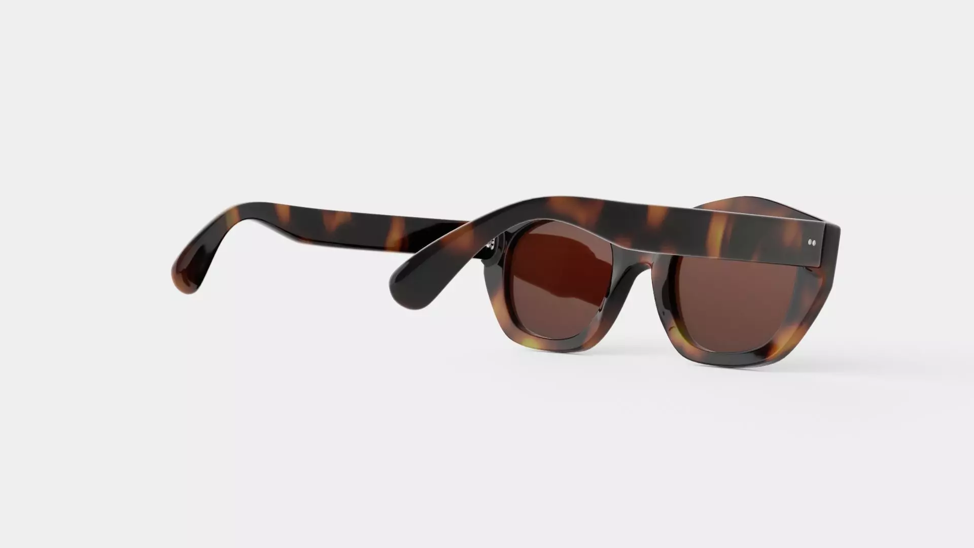 Diana Tortoise Sunglasses Low-poly 3D model_3