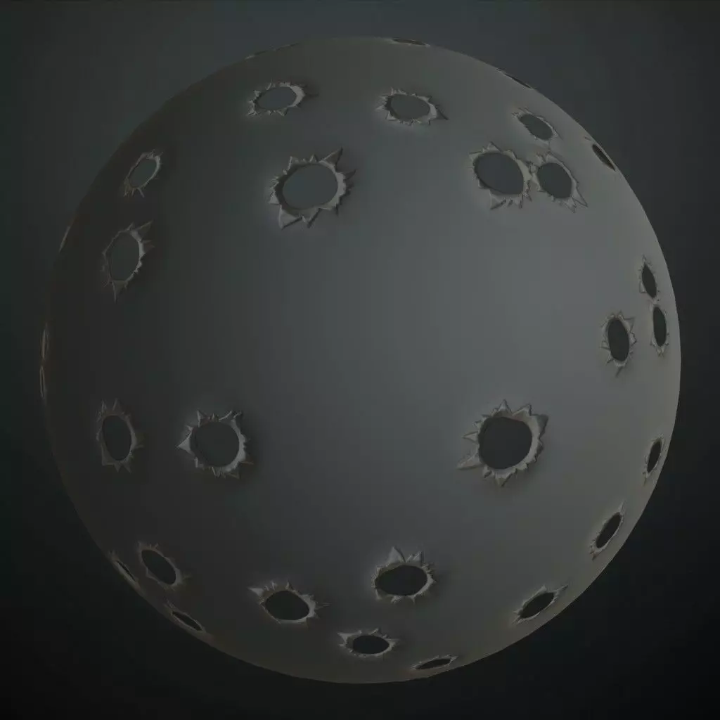 Multiple Bullet Hole Damage Surface PBR Seamless Texture_0