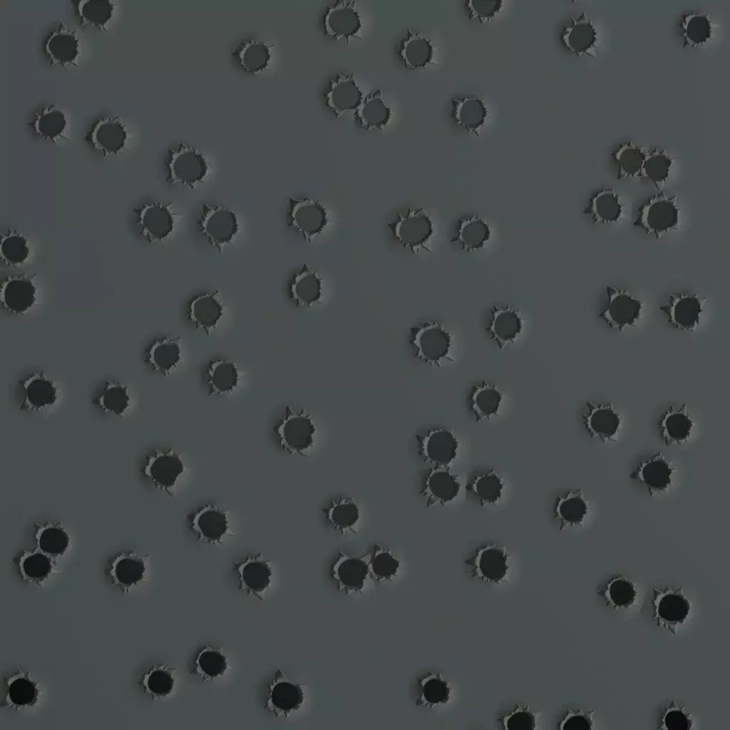 Multiple Bullet Hole Damage Surface PBR Seamless Texture_2