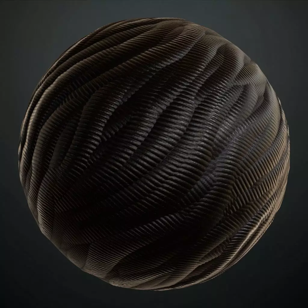 Sci-fi Dark Corrugated Hose PBR Seamless Texture_0