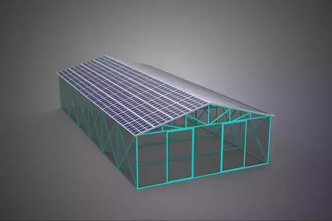 PVS SOLAR PANEL ROOF GREENHOUSE HOTHOUSE GLASSHOUSE GARDEN FARM 3D model