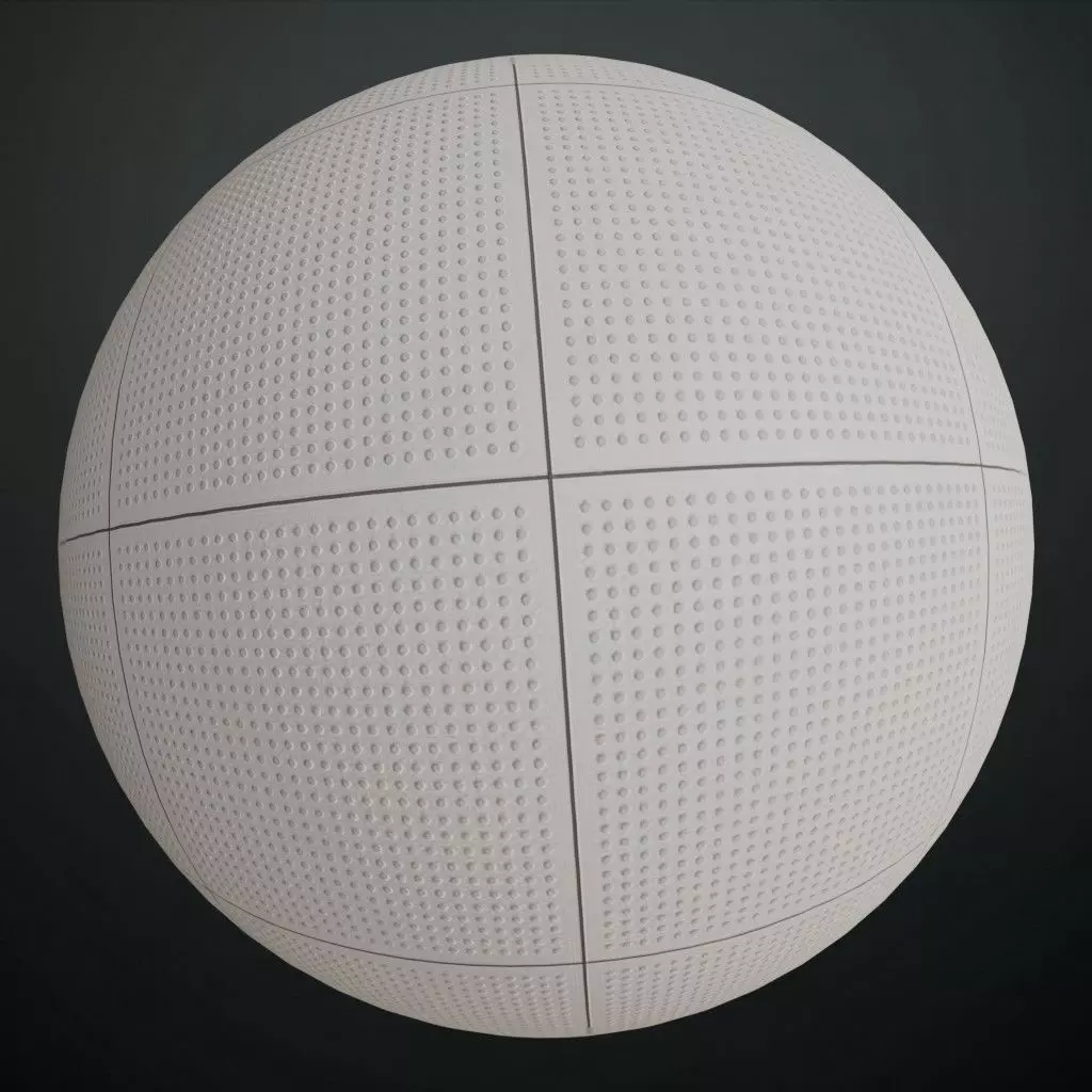 Acoustic Perforated Ceiling Panel PBR Seamless Texture_0