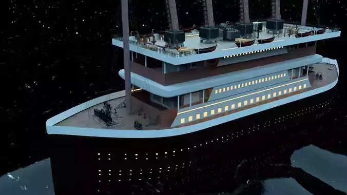  Cruiseship High-Detail 3D model Low-poly 3D model