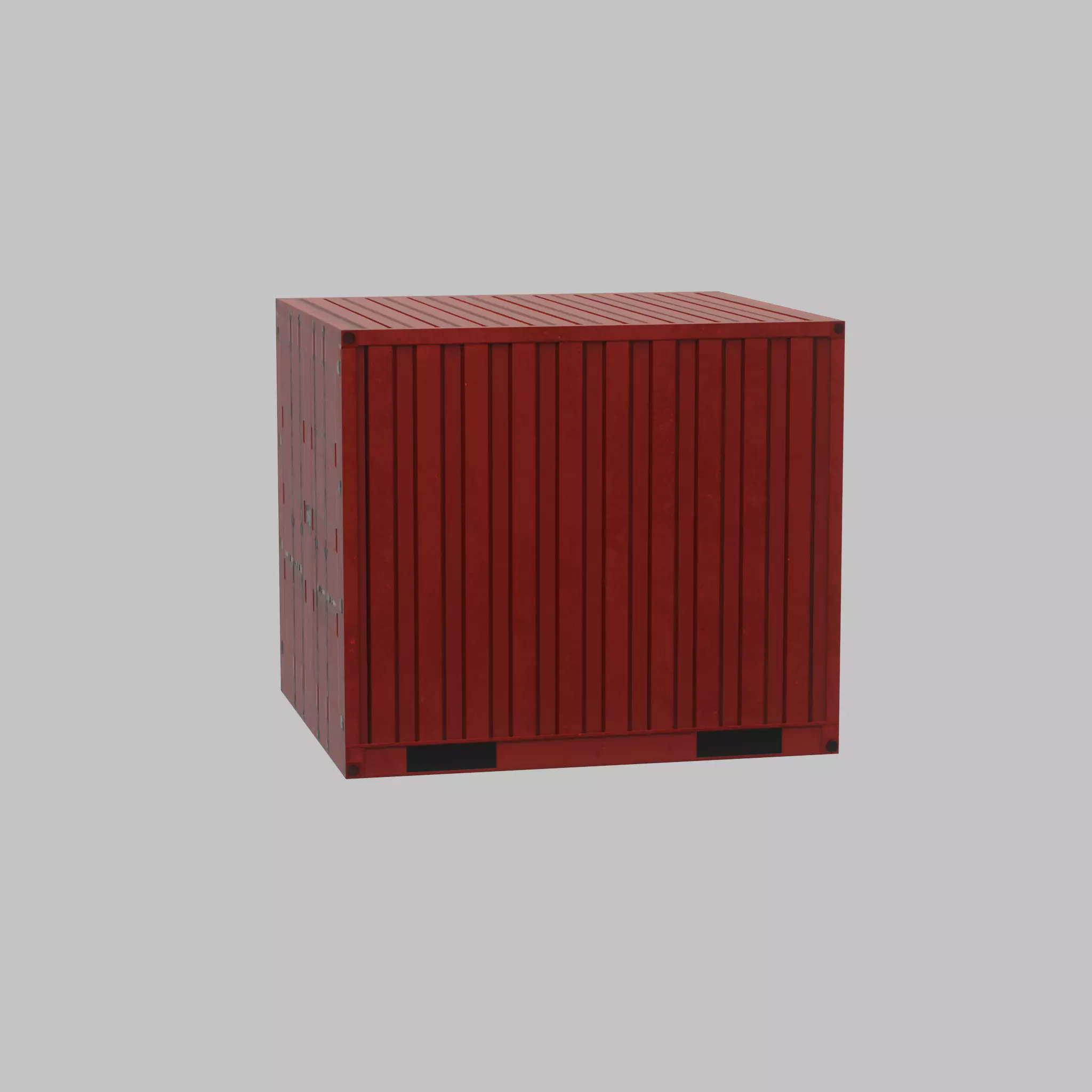Storage container traffic red 6ft Low-poly 3D model_22