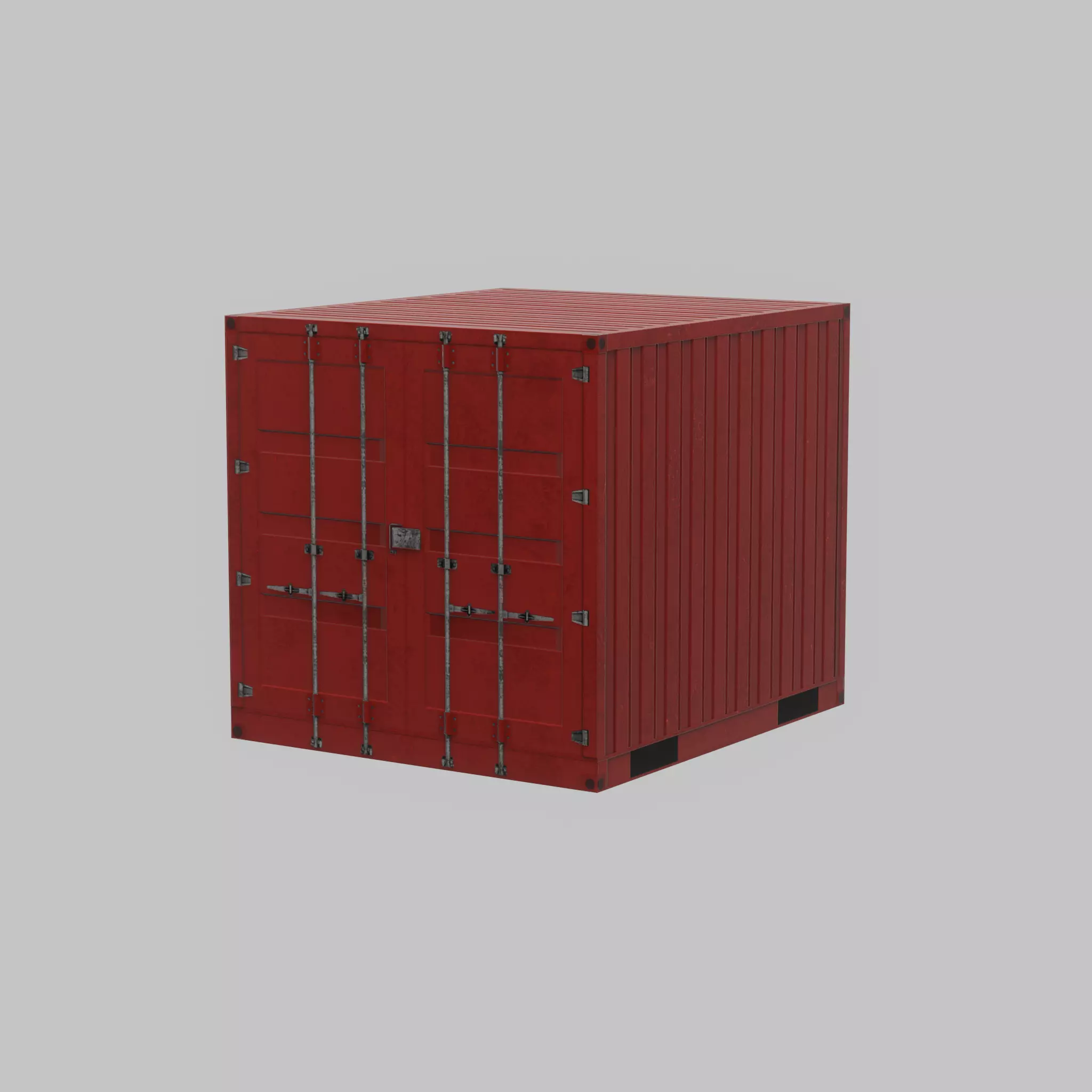 Storage container traffic red 6ft Low-poly 3D model_54