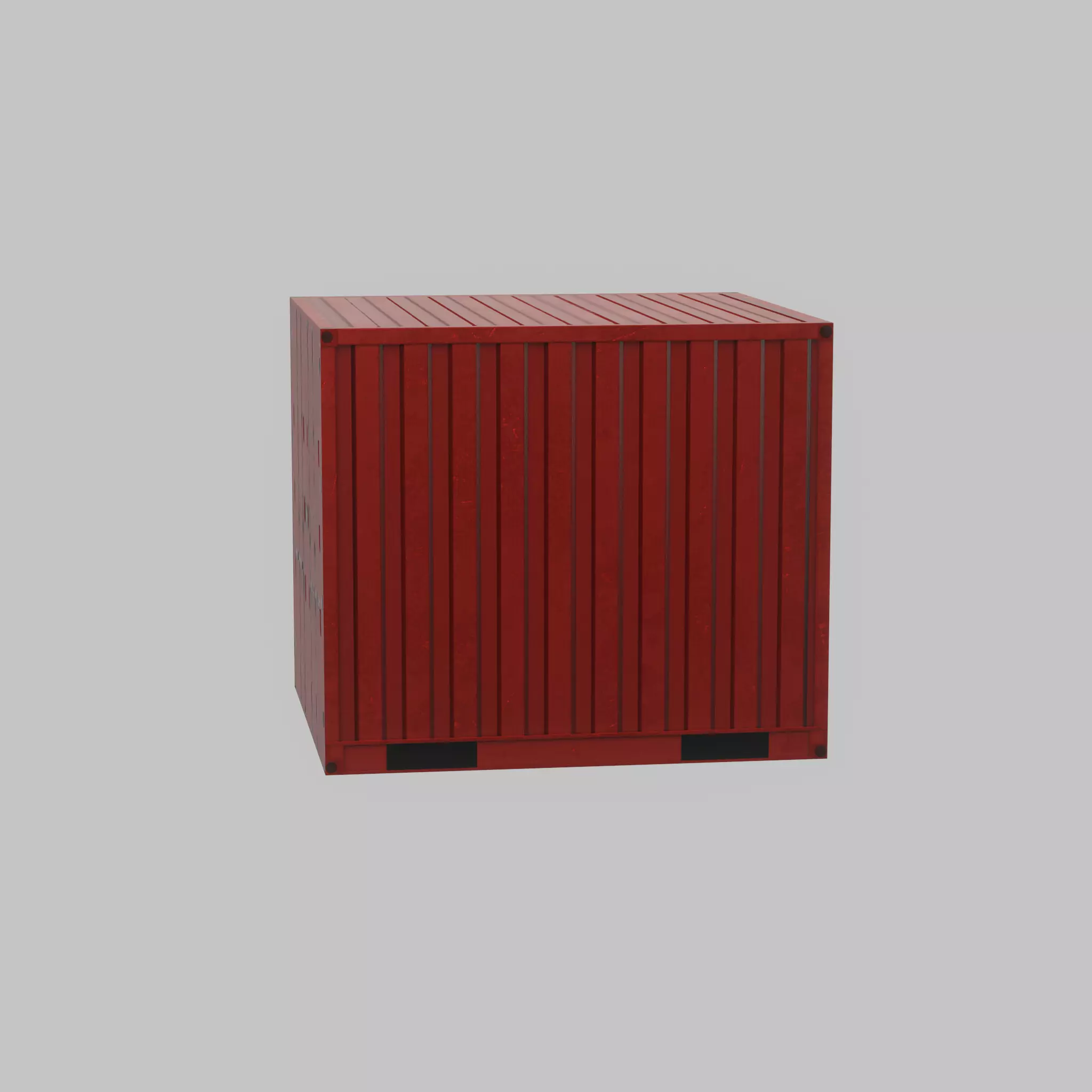 Storage container traffic red 6ft Low-poly 3D model_30
