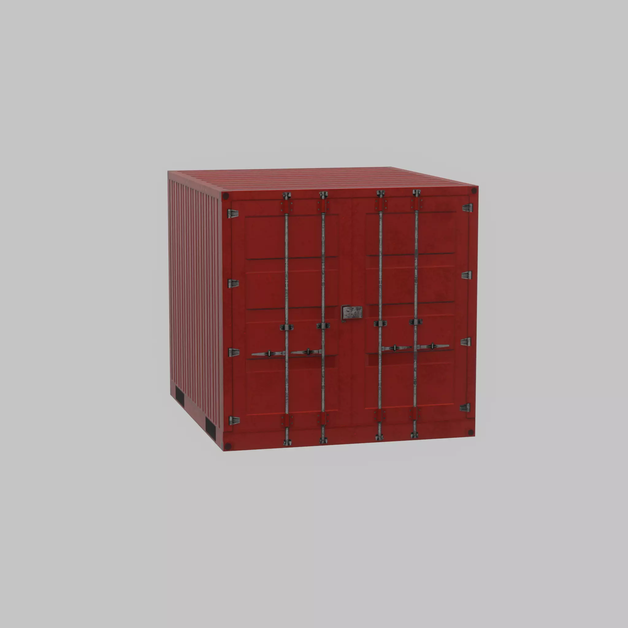 Storage container traffic red 6ft Low-poly 3D model_60