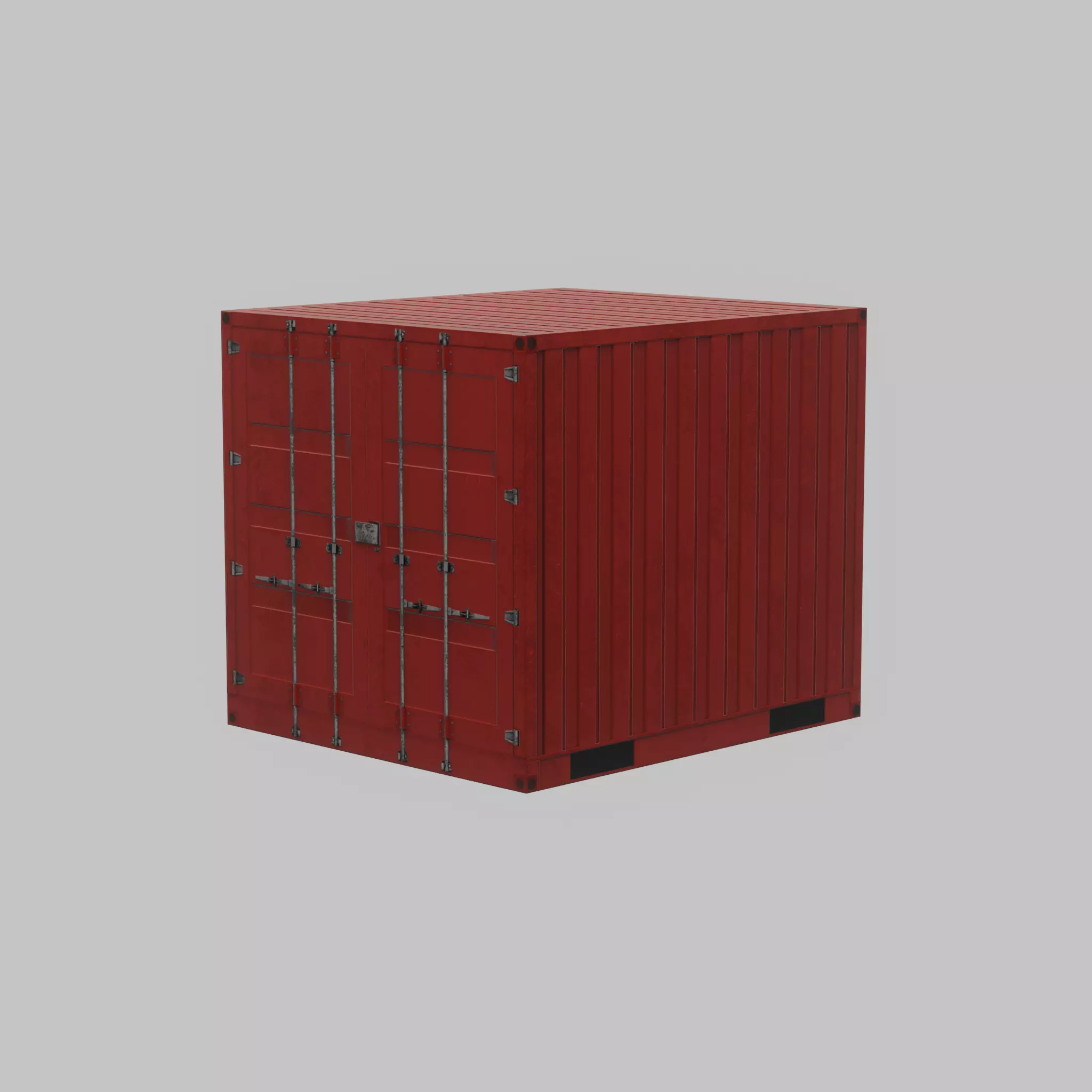 Storage container traffic red 6ft Low-poly 3D model_71