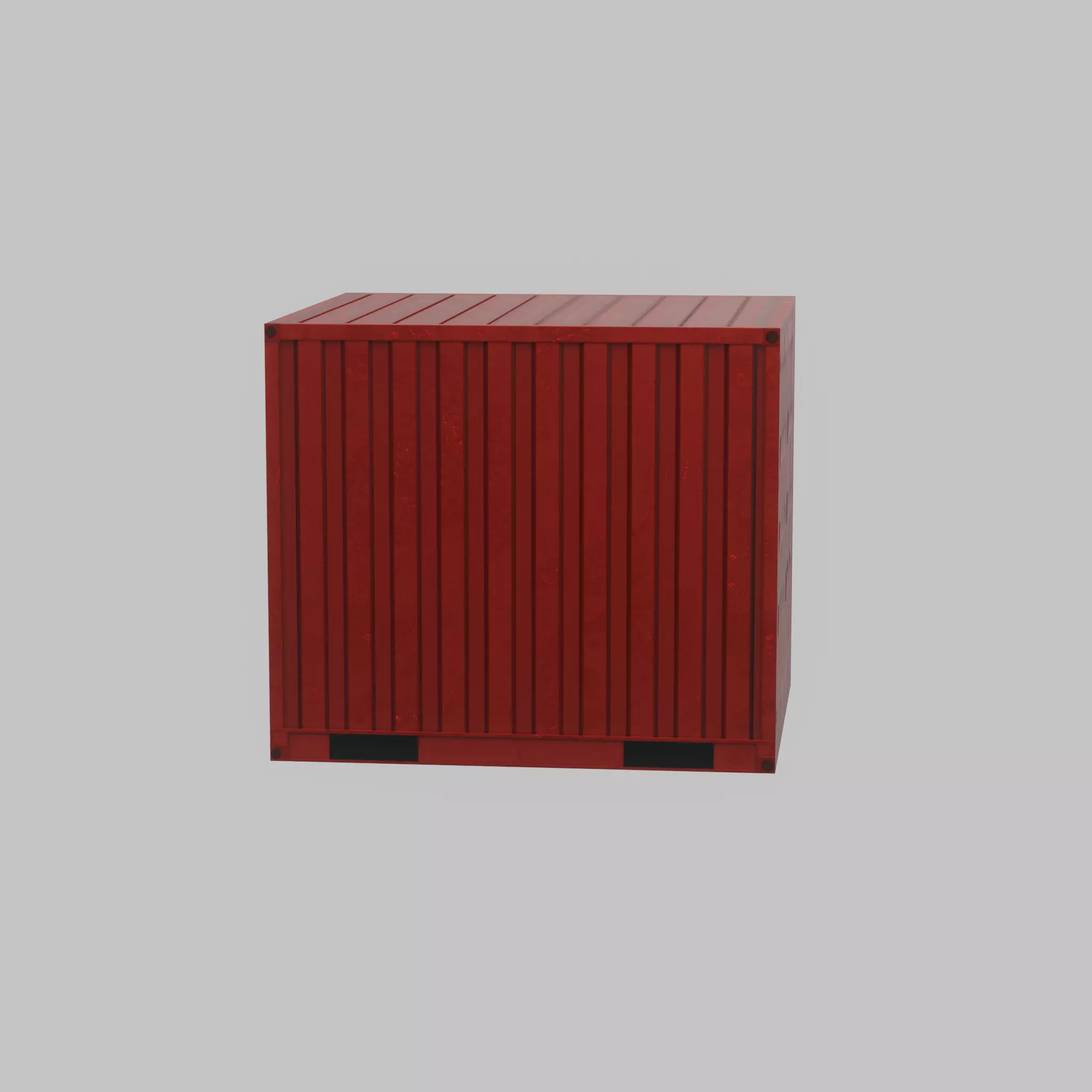 Storage container traffic red 6ft Low-poly 3D model_31