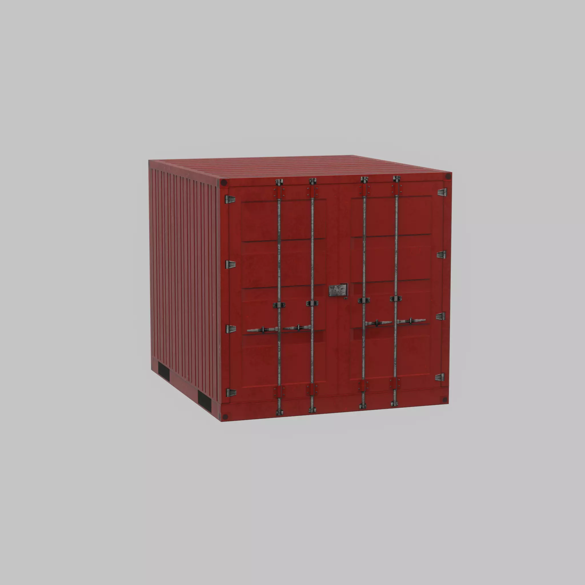 Storage container traffic red 6ft Low-poly 3D model_63