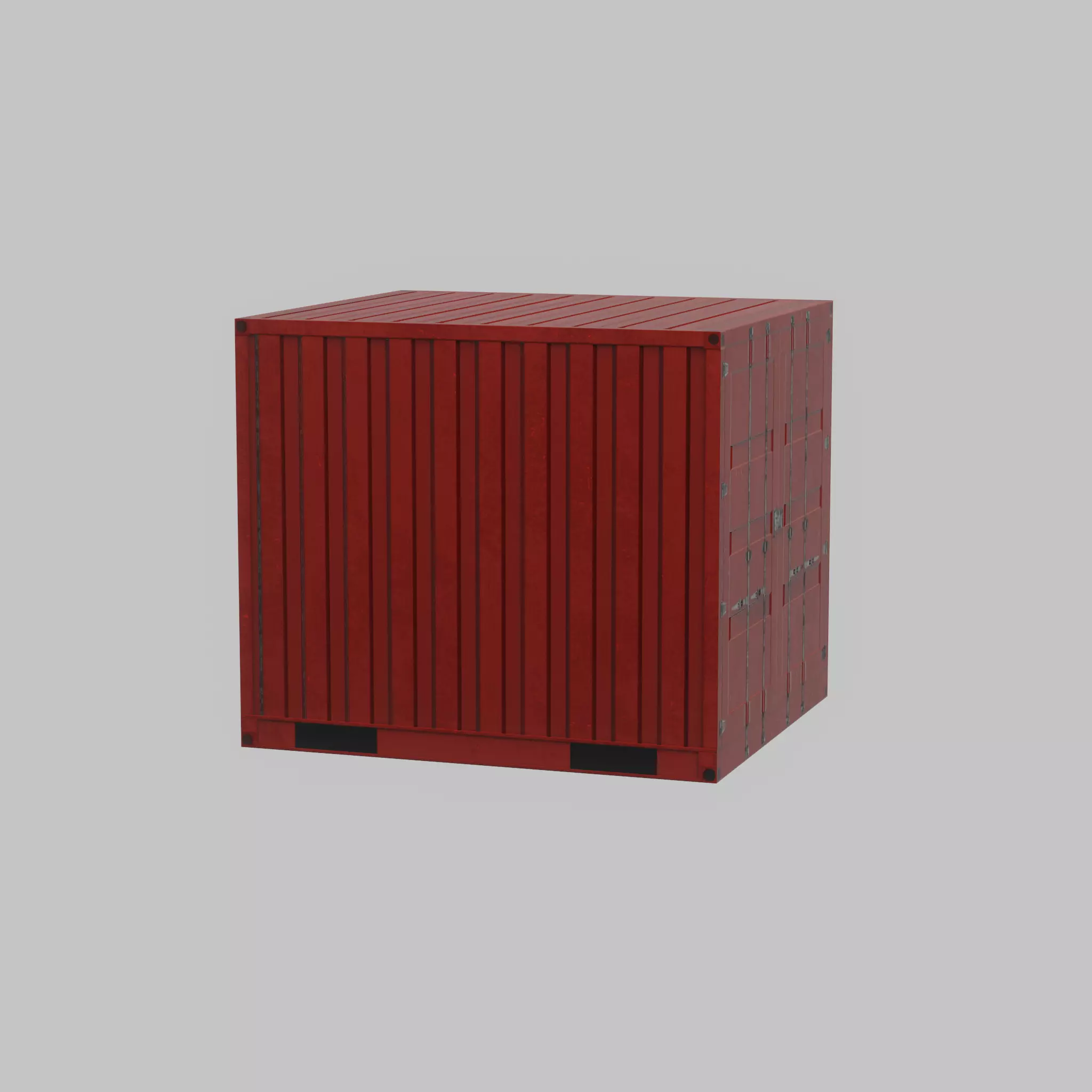 Storage container traffic red 6ft Low-poly 3D model_50
