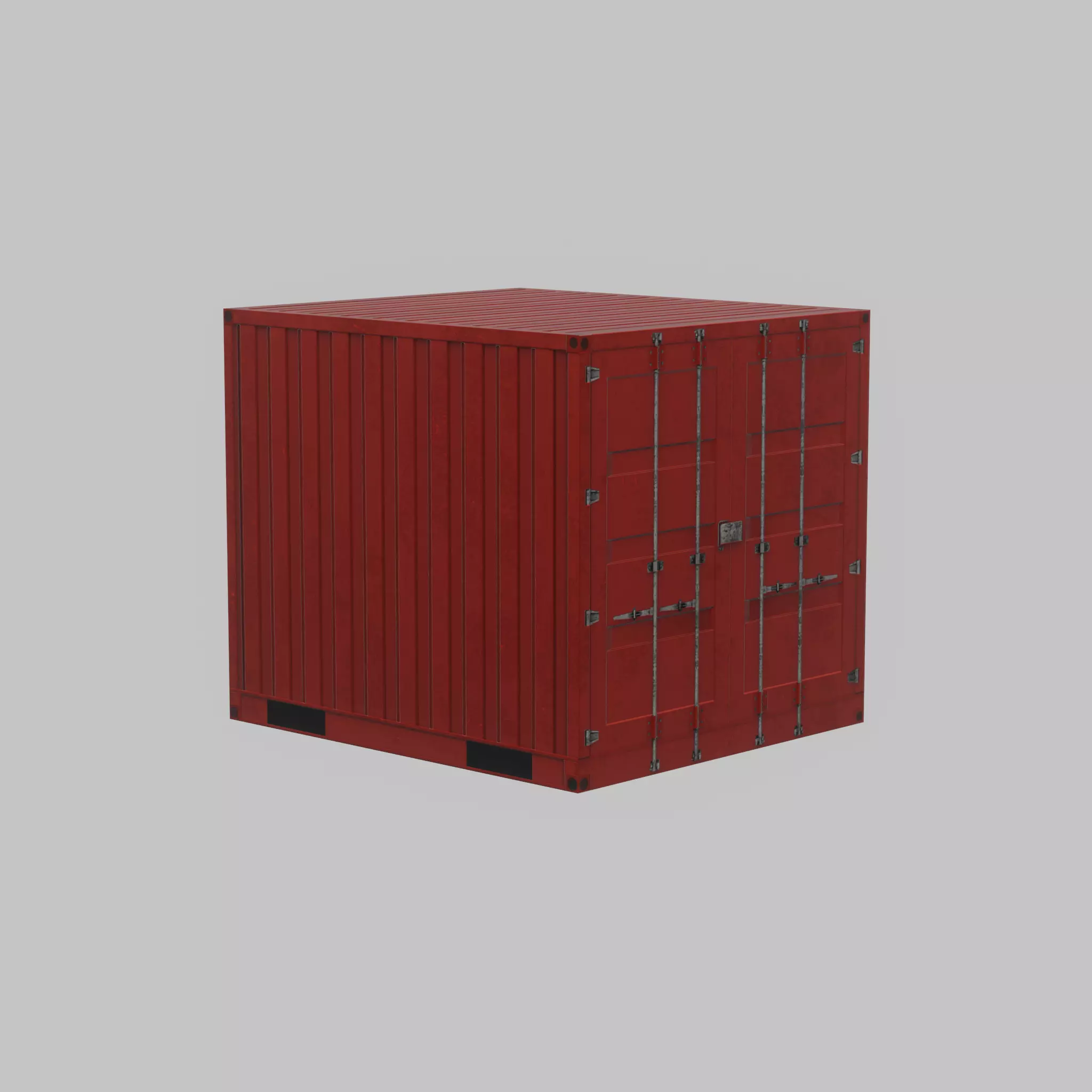 Storage container traffic red 6ft Low-poly 3D model_66