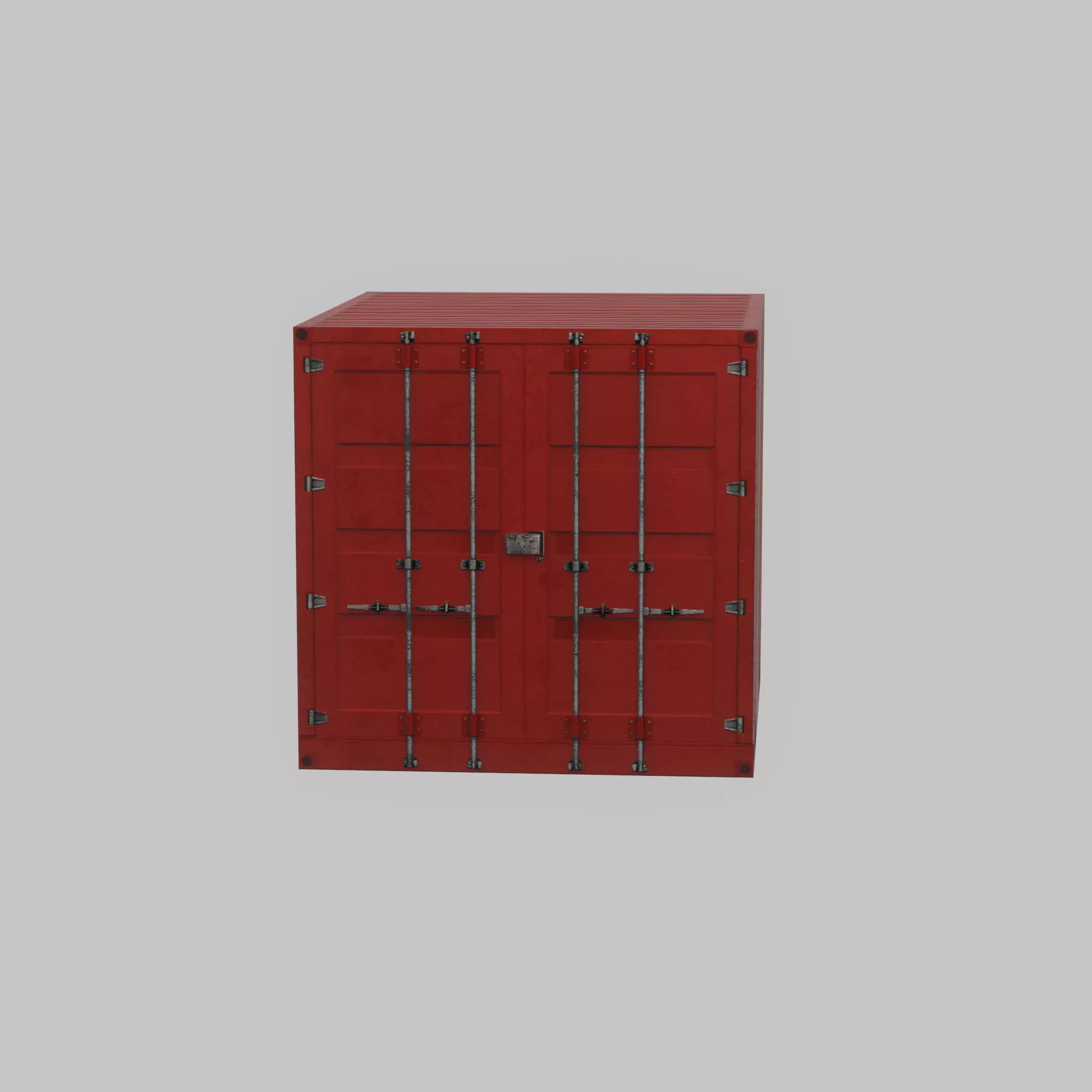 Storage container traffic red 6ft Low-poly 3D model_45