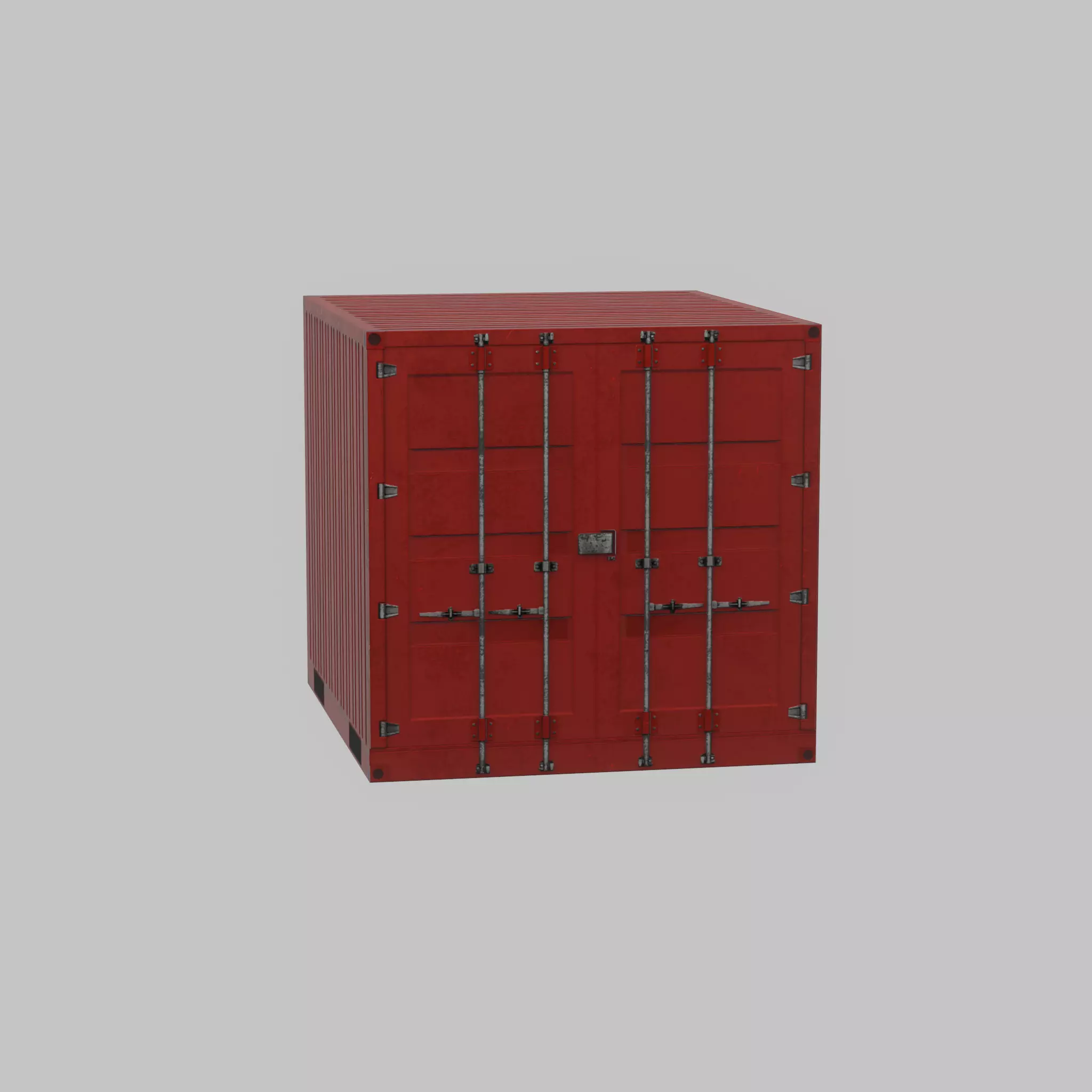 Storage container traffic red 6ft Low-poly 3D model_28