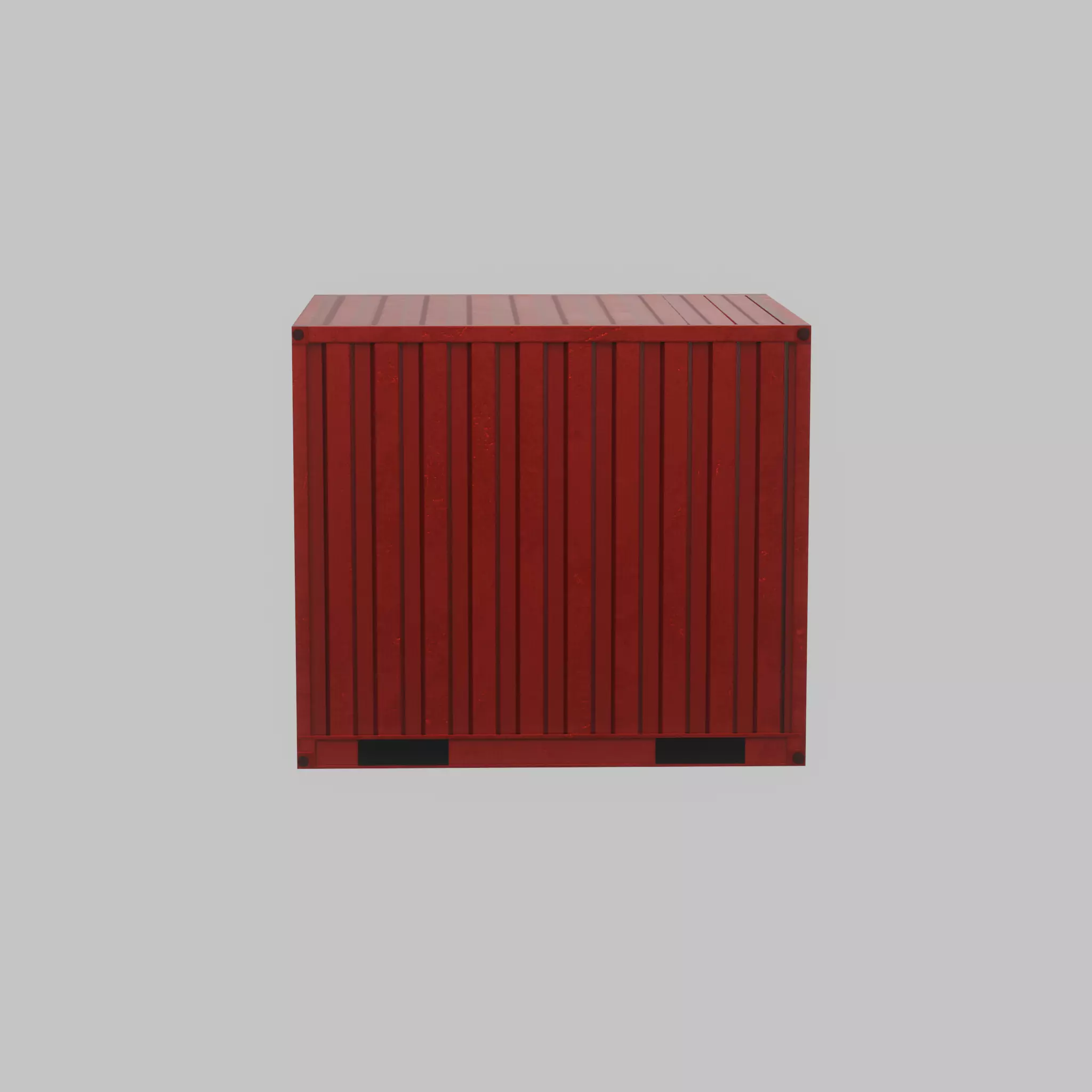 Storage container traffic red 6ft Low-poly 3D model_24