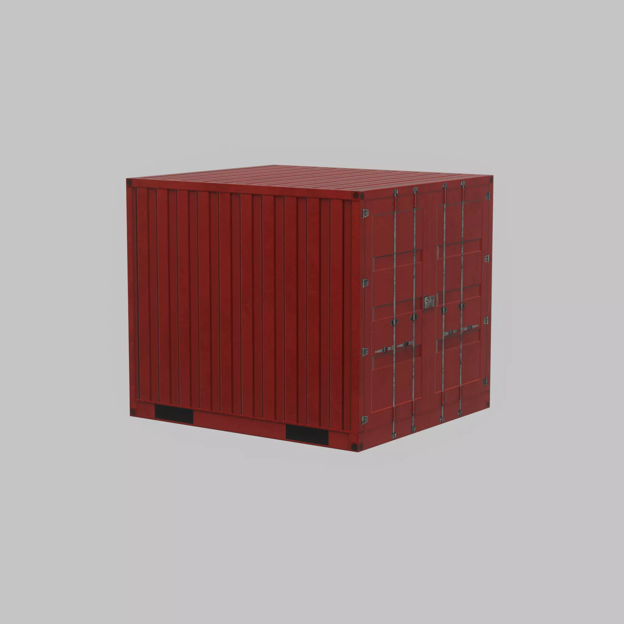 Storage container traffic red 6ft Low-poly 3D model_70