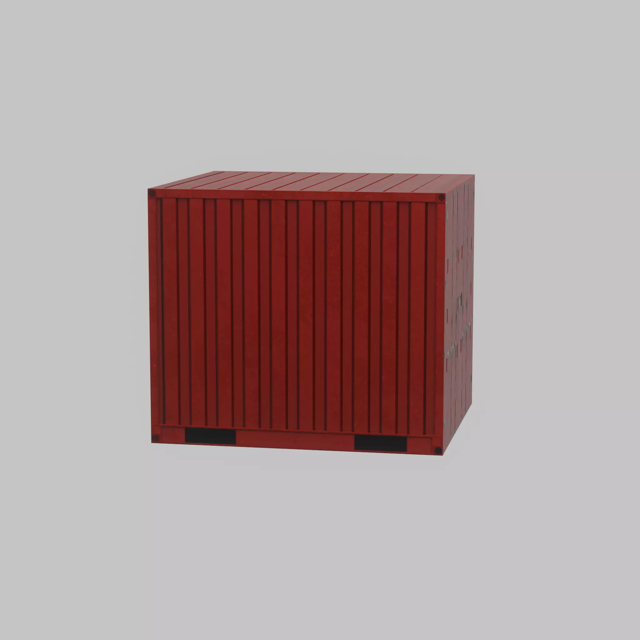 Storage container traffic red 6ft Low-poly 3D model_62