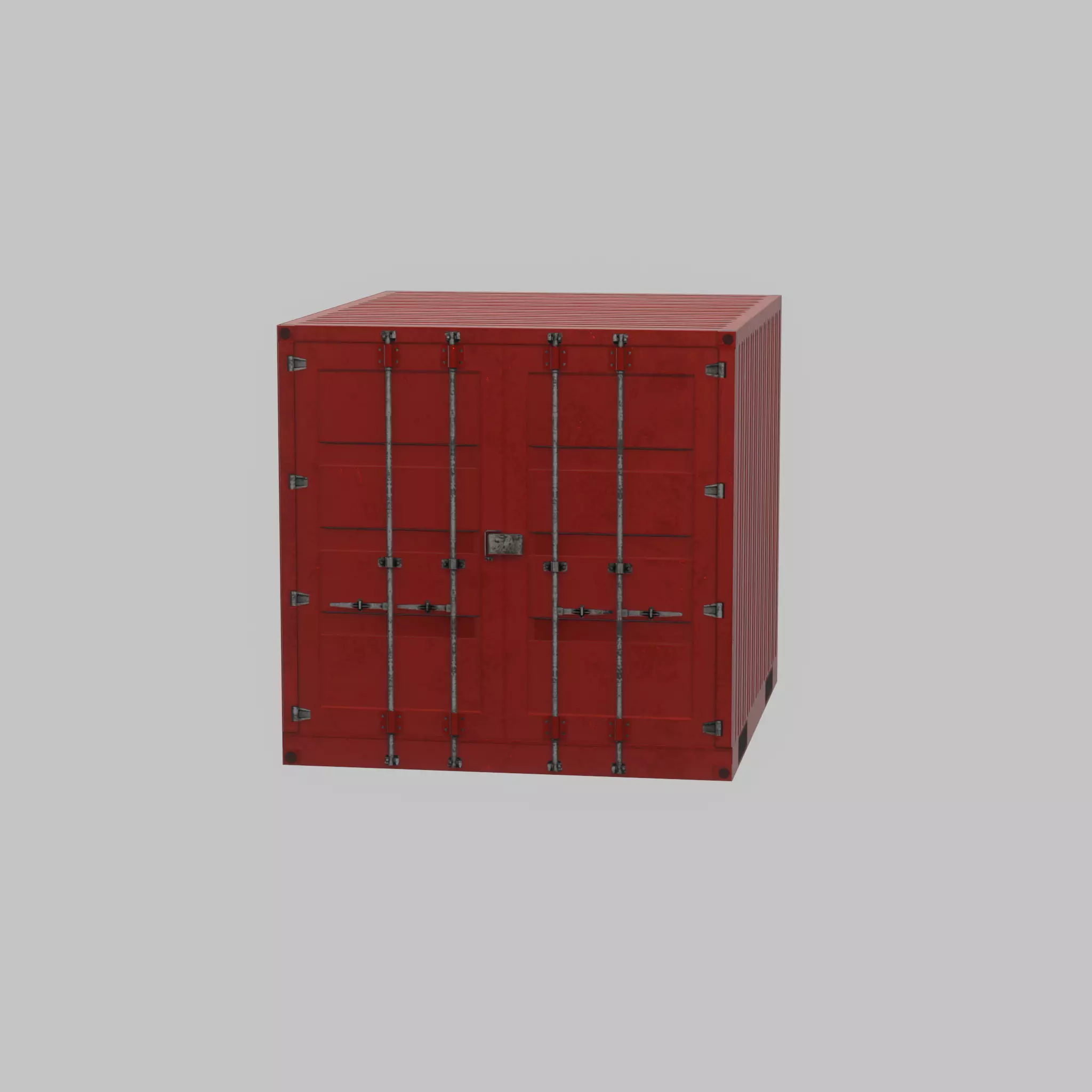 Storage container traffic red 6ft Low-poly 3D model_53