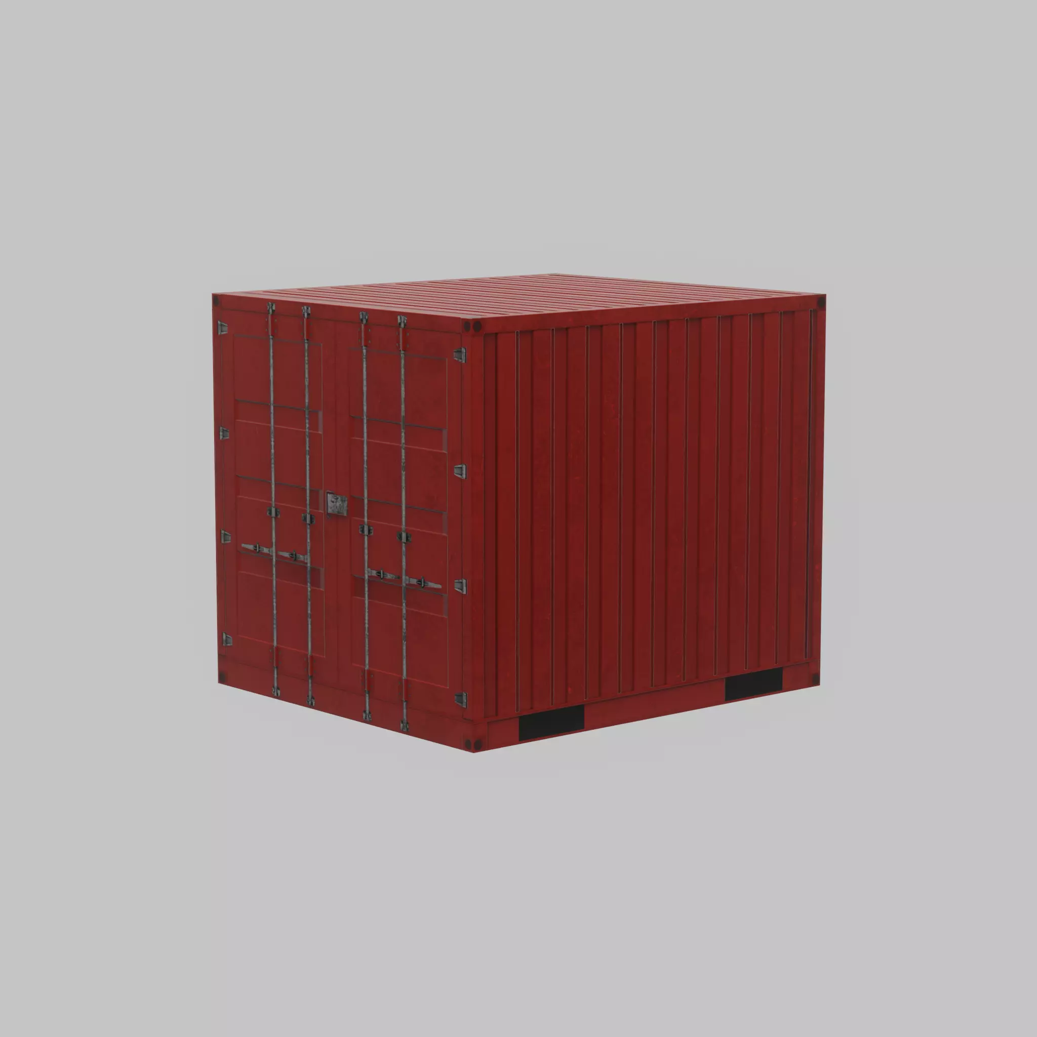 Storage container traffic red 6ft Low-poly 3D model_51