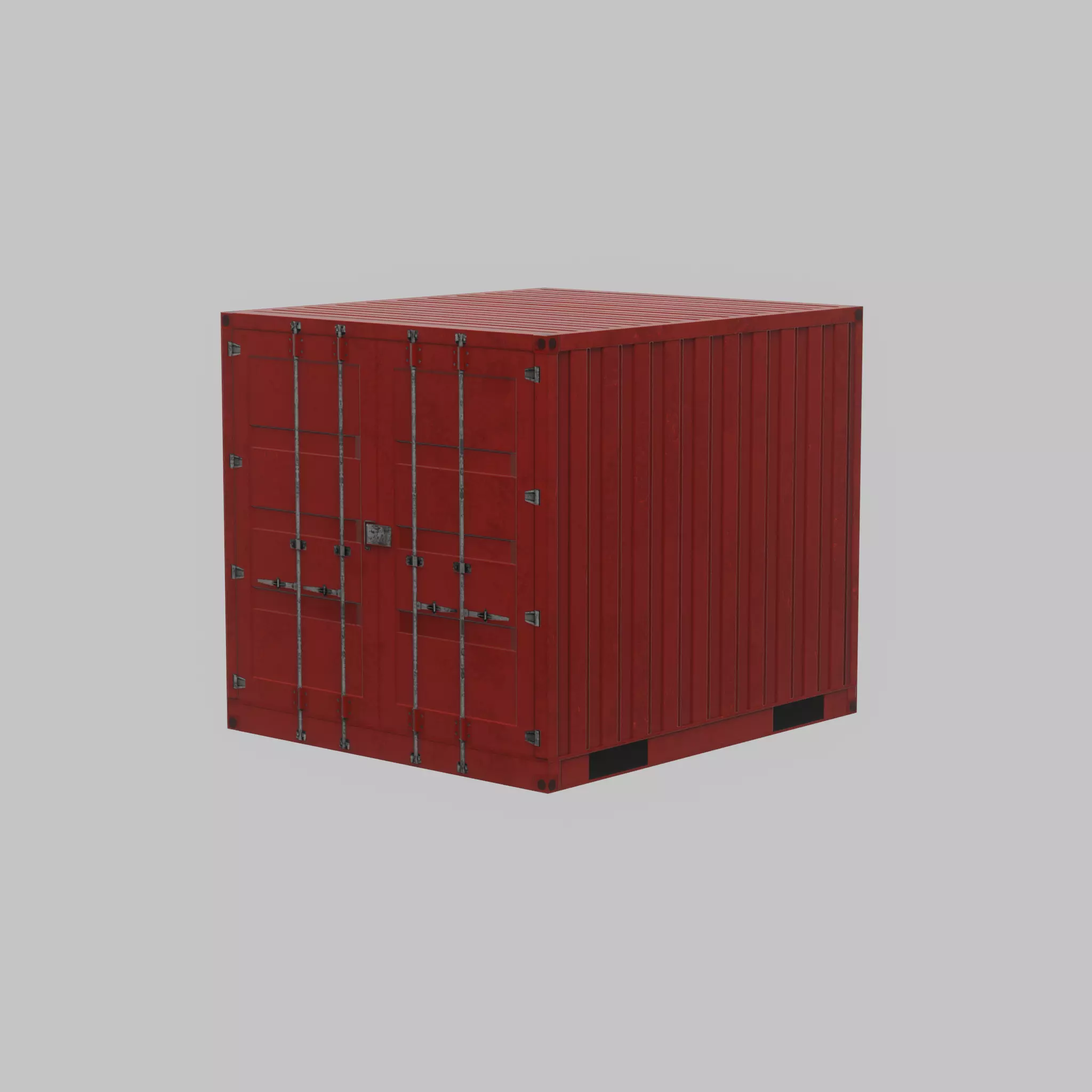 Storage container traffic red 6ft Low-poly 3D model_61