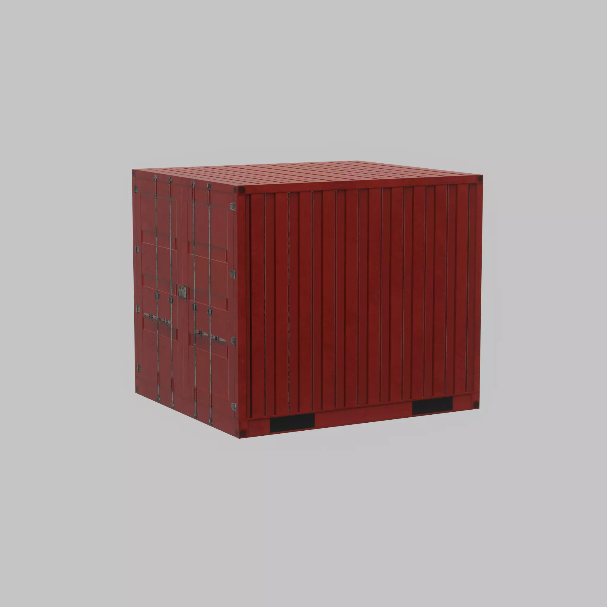 Storage container traffic red 6ft Low-poly 3D model_68