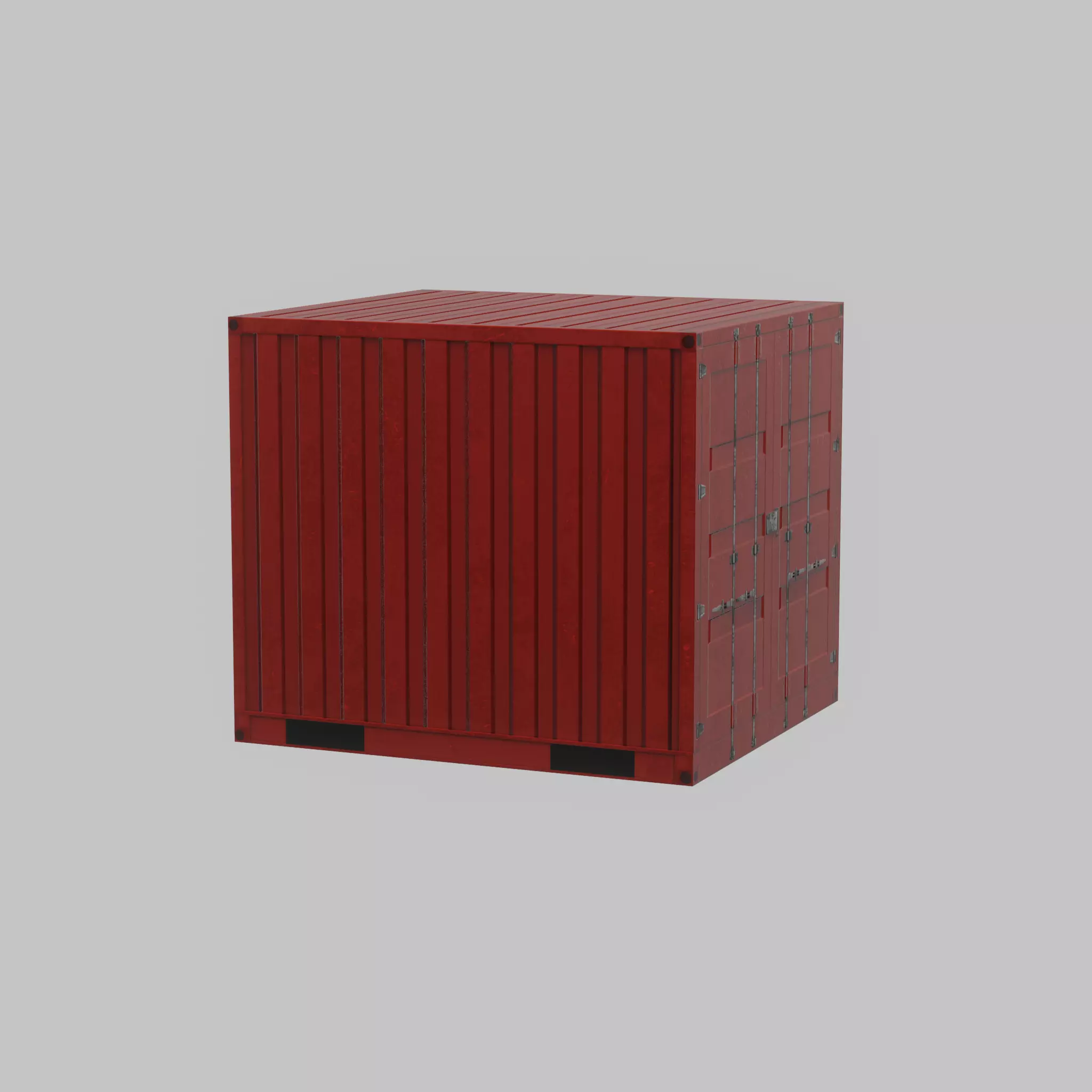Storage container traffic red 6ft Low-poly 3D model_57