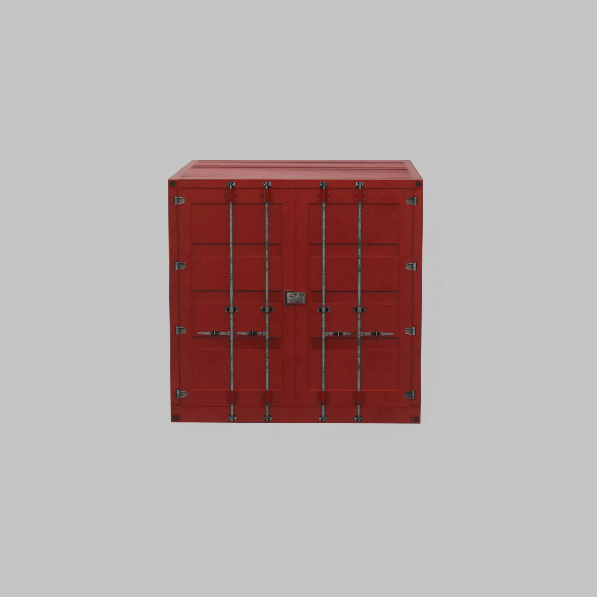 Storage container traffic red 6ft Low-poly 3D model_36