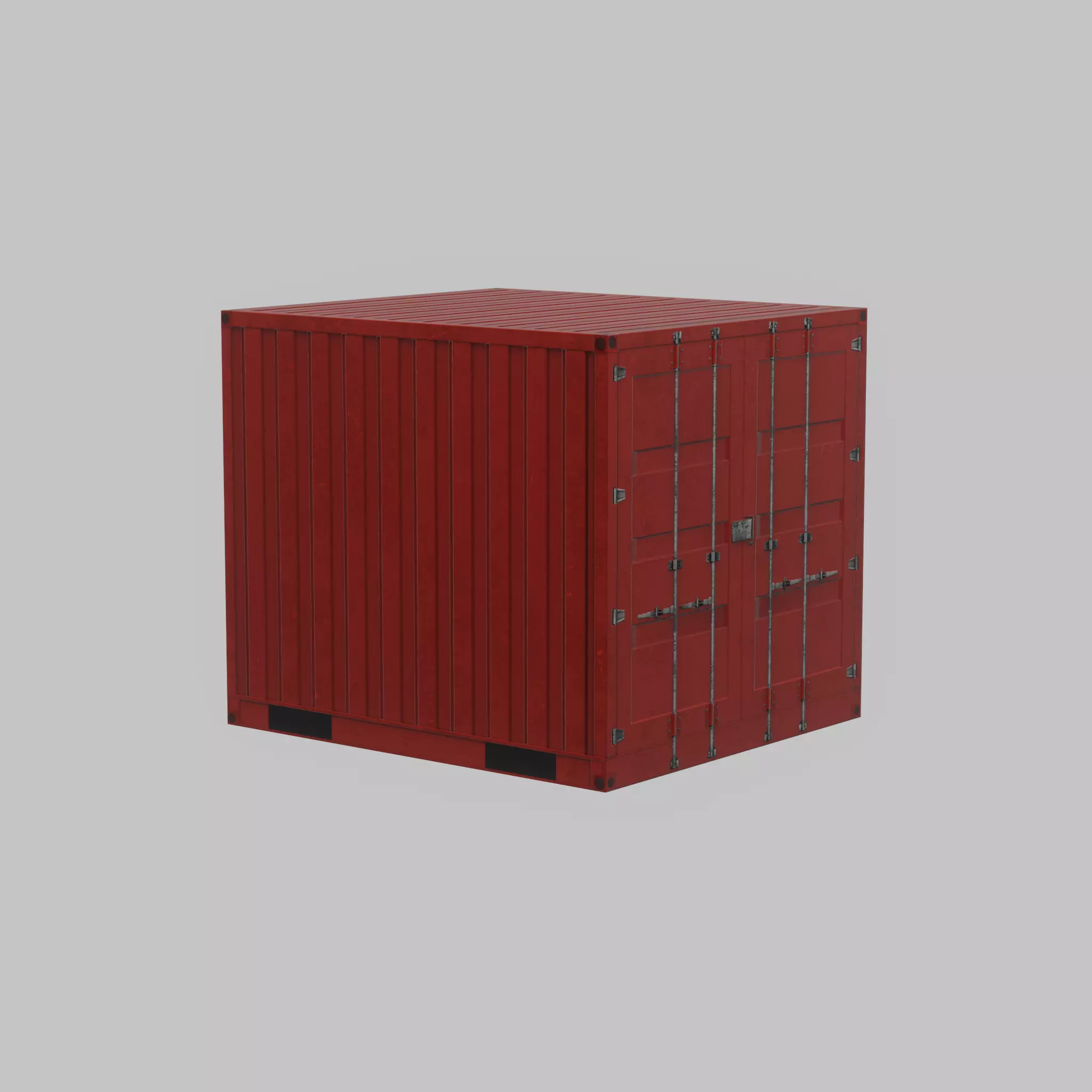 Storage container traffic red 6ft Low-poly 3D model_29