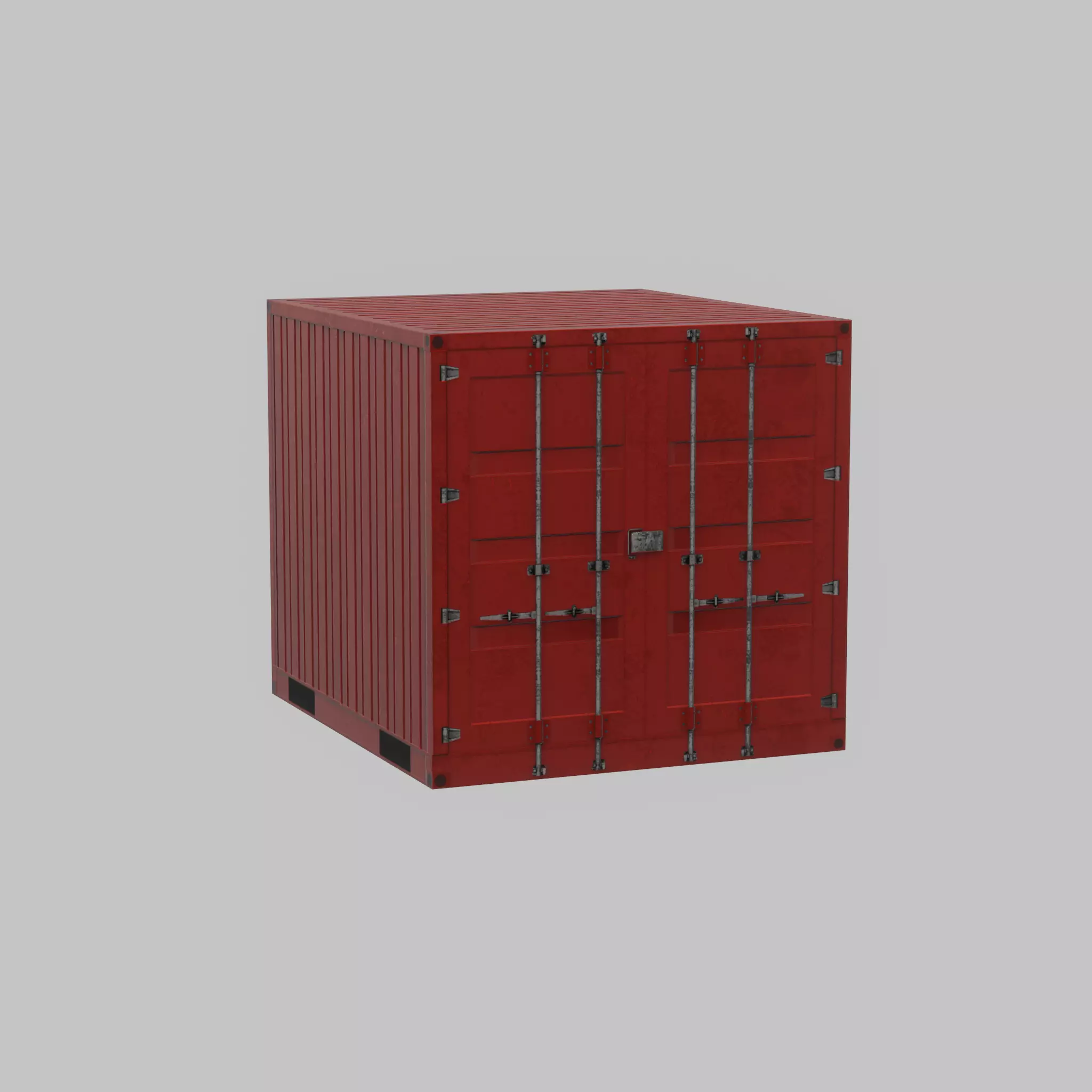 Storage container traffic red 6ft Low-poly 3D model_69