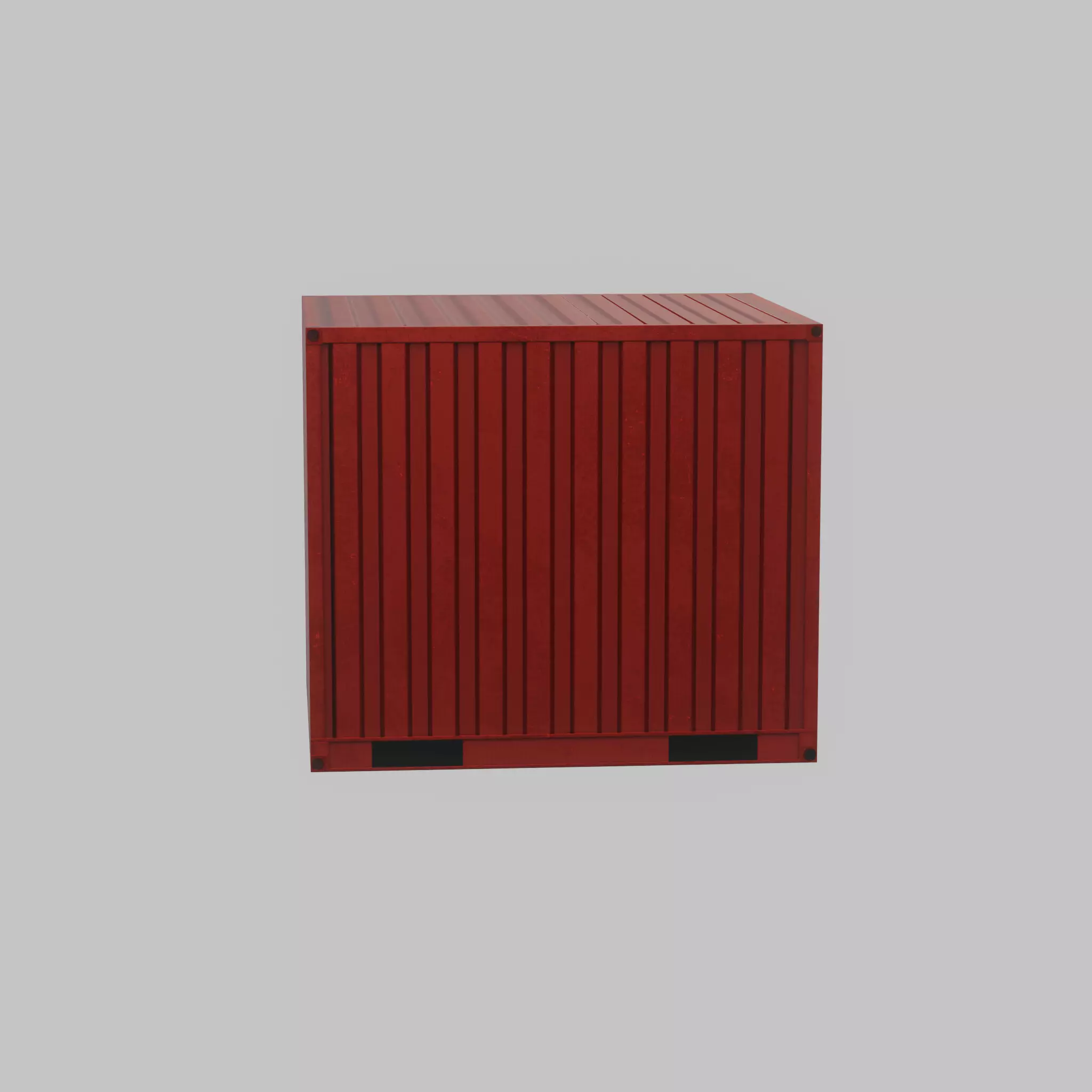 Storage container traffic red 6ft Low-poly 3D model_34