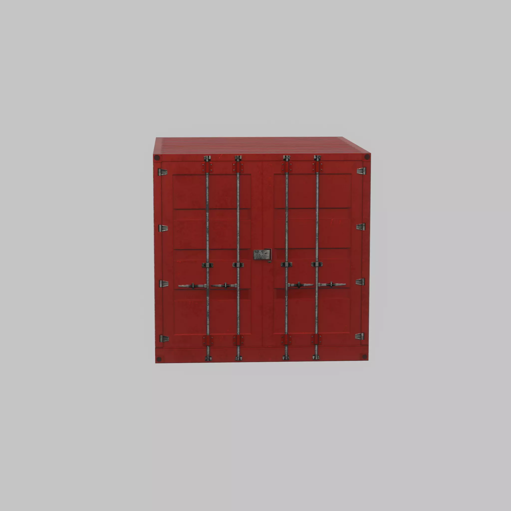 Storage container traffic red 6ft Low-poly 3D model_43