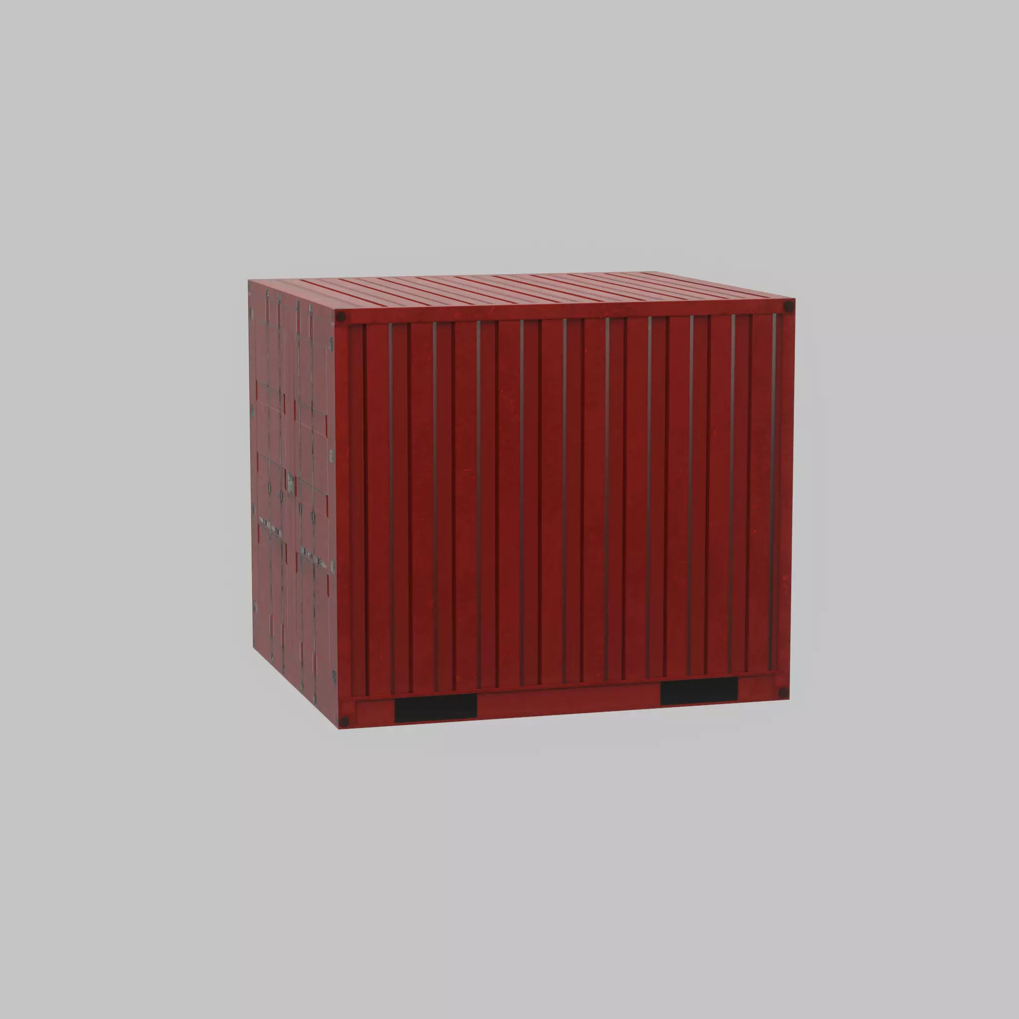 Storage container traffic red 6ft Low-poly 3D model_41