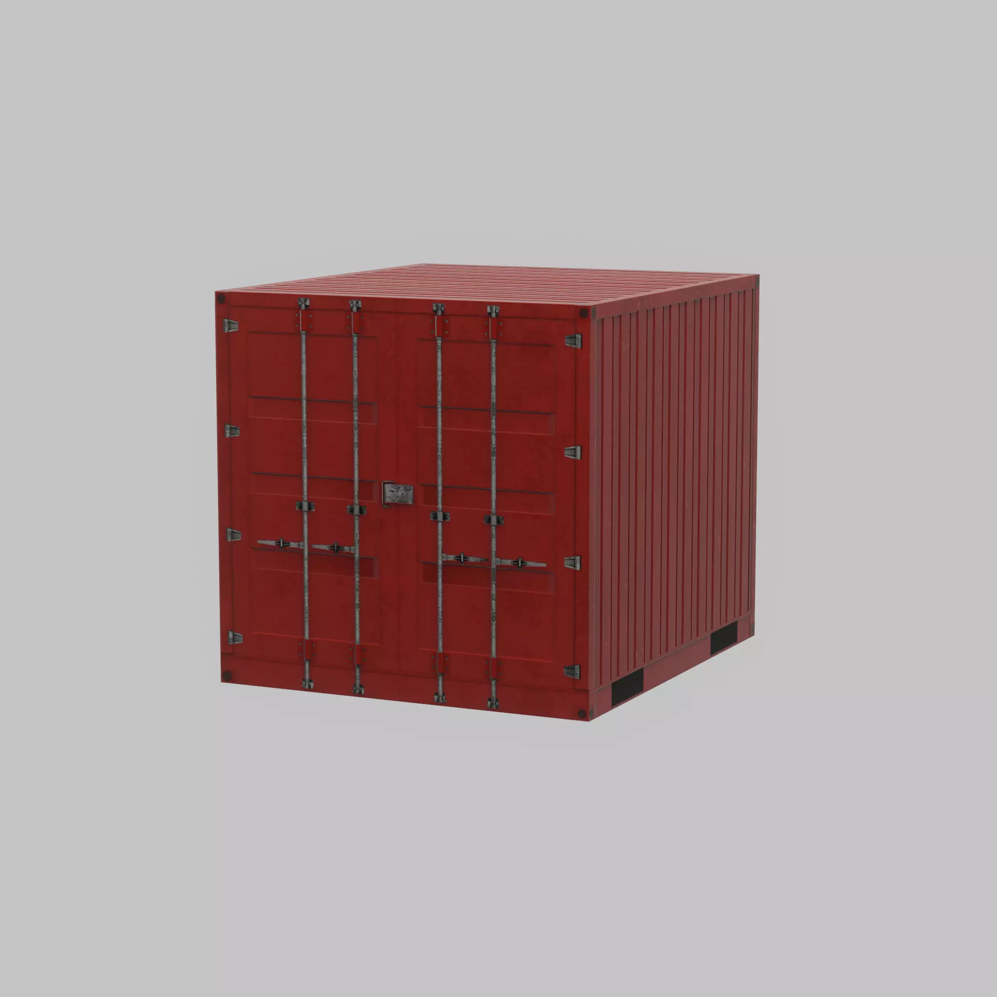Storage container traffic red 6ft Low-poly 3D model_38