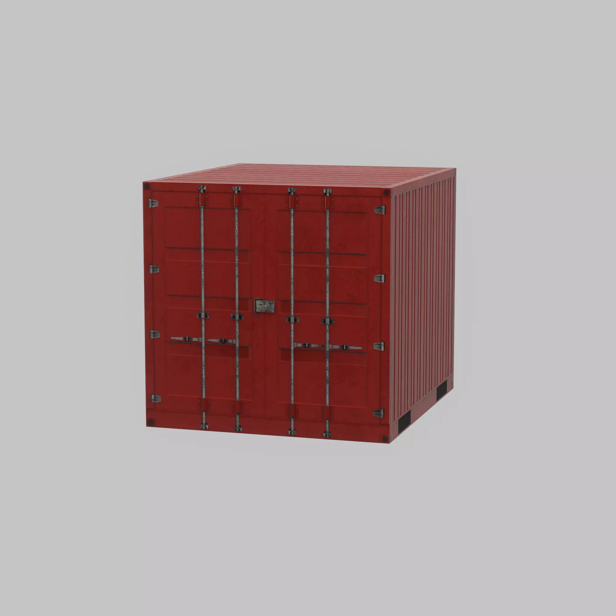 Storage container traffic red 6ft Low-poly 3D model_59