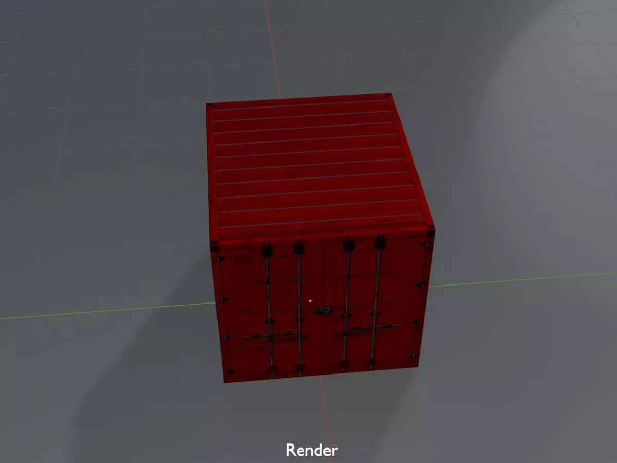 Storage container traffic red 6ft Low-poly 3D model_17