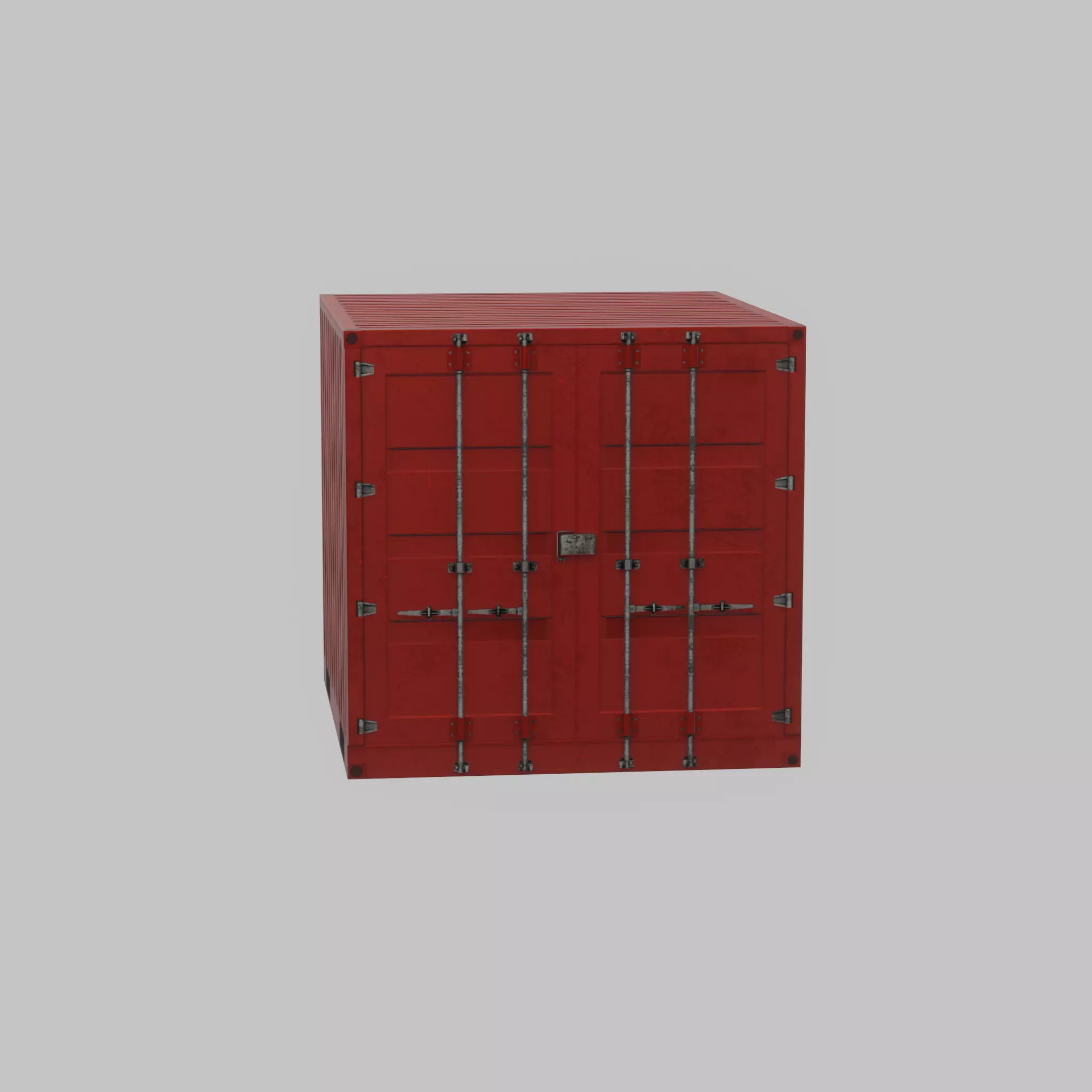 Storage container traffic red 6ft Low-poly 3D model_26