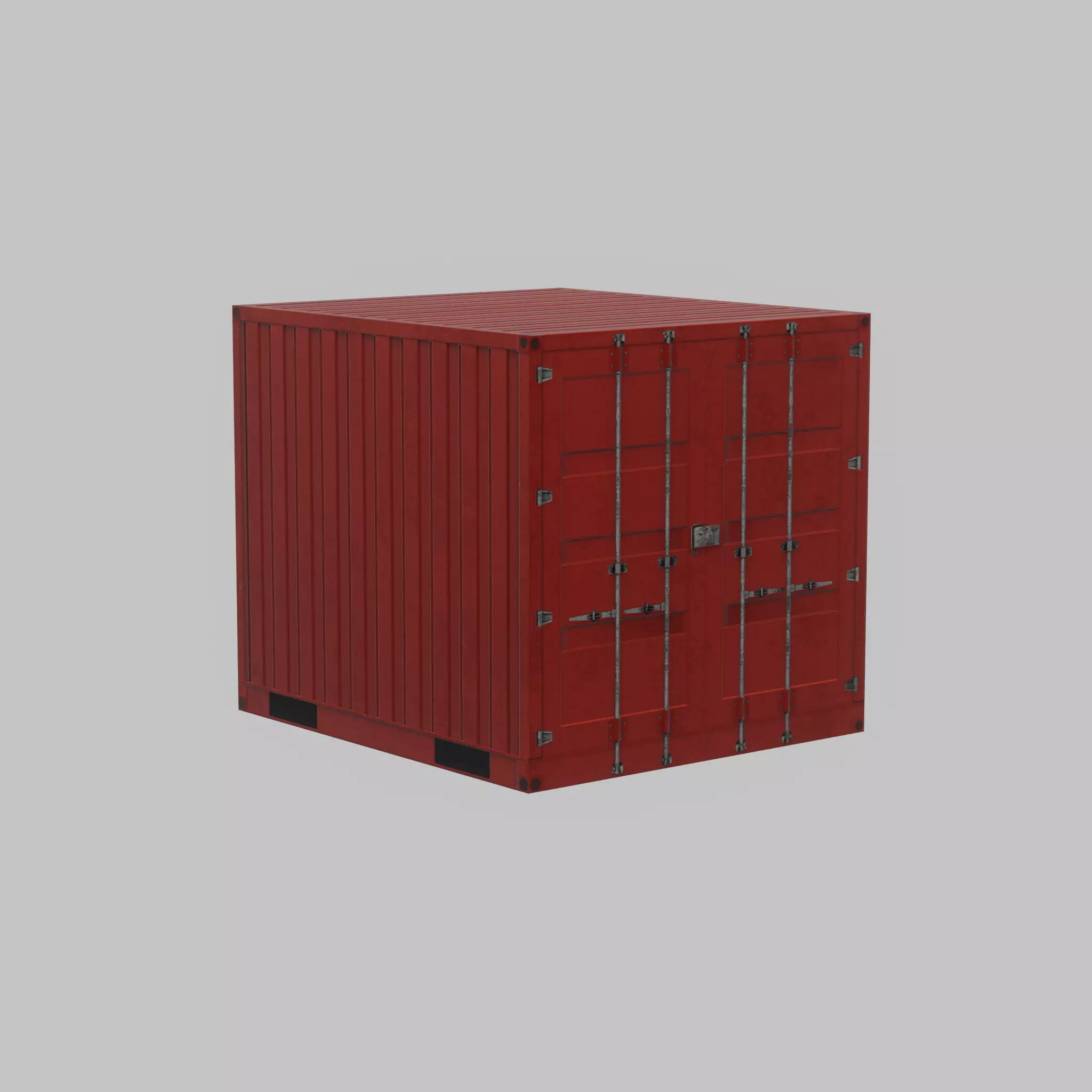Storage container traffic red 6ft Low-poly 3D model_58