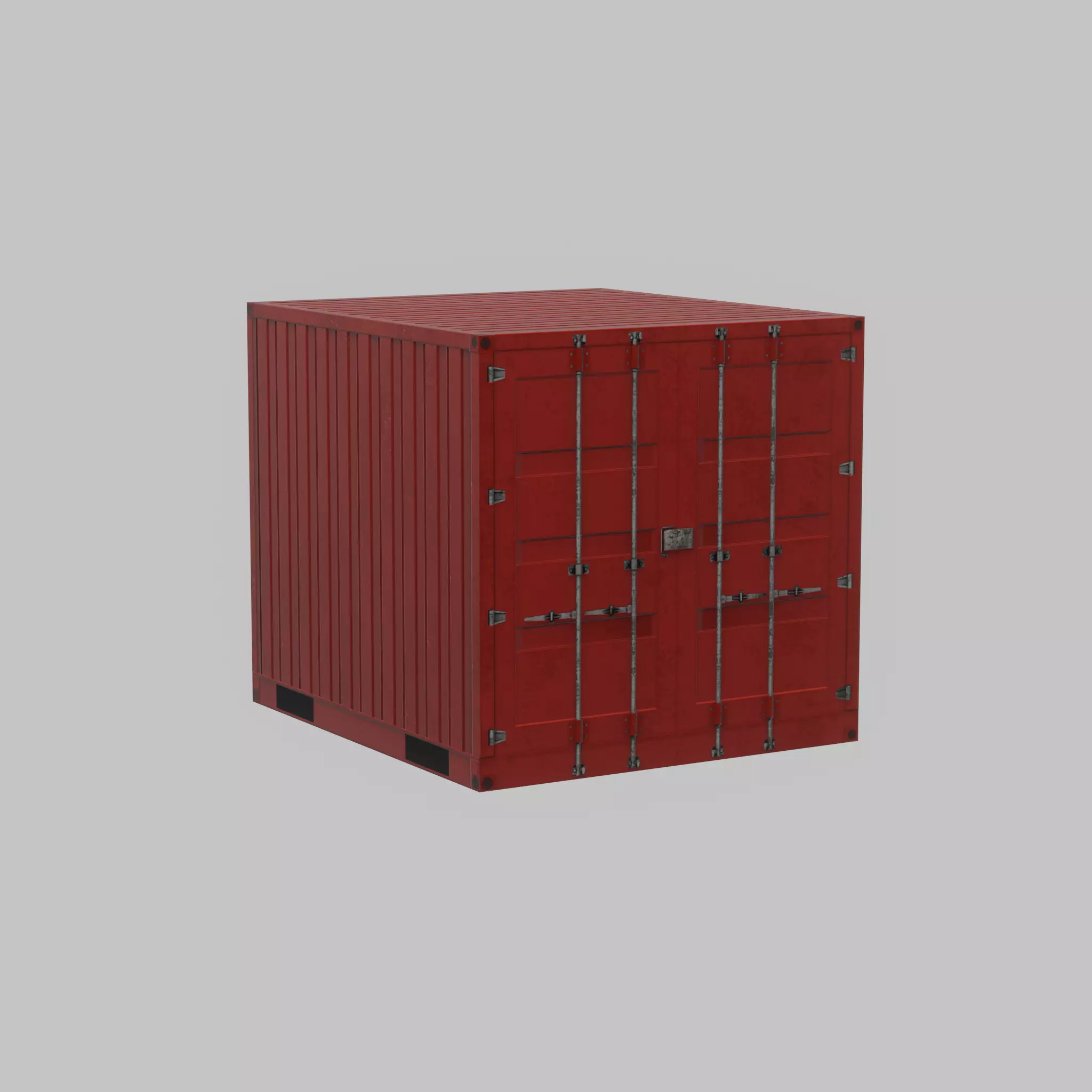 Storage container traffic red 6ft Low-poly 3D model_67
