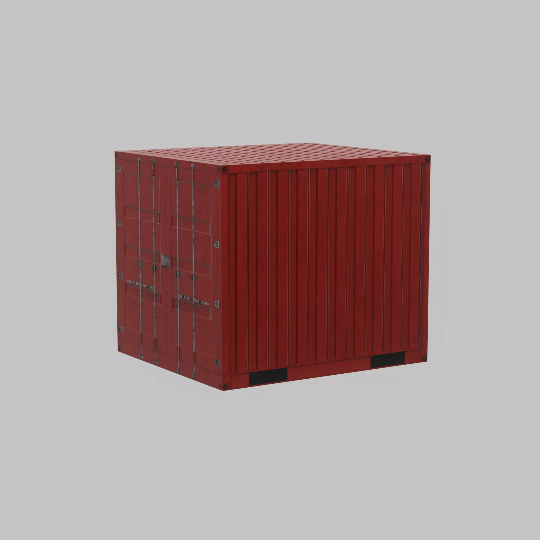 Storage container traffic red 6ft Low-poly 3D model_23
