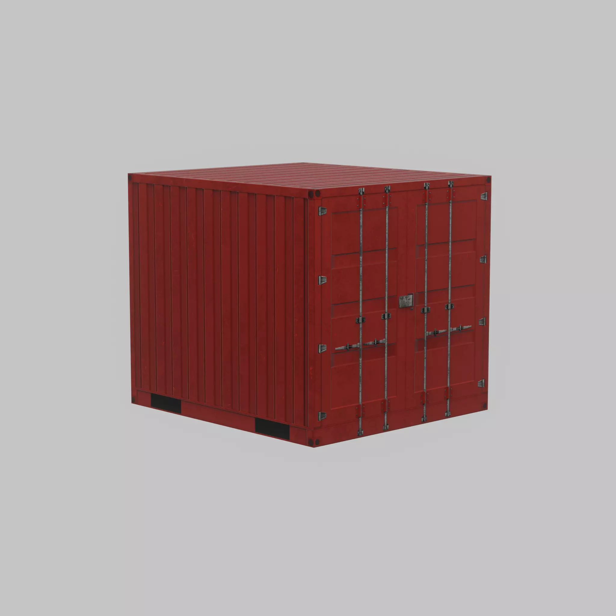 Storage container traffic red 6ft Low-poly 3D model_25