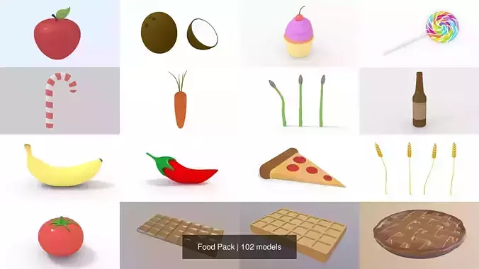 Food Pack 3D Model Collection