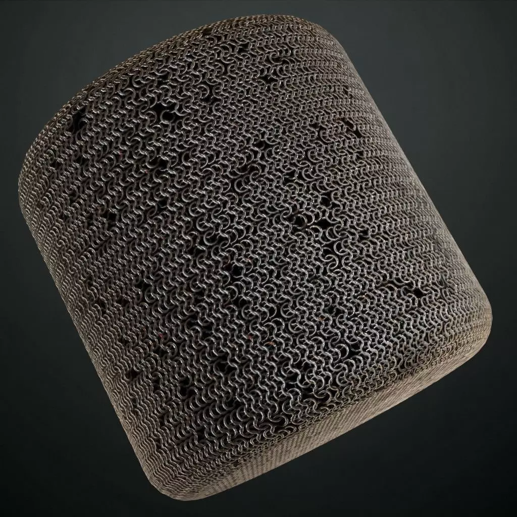 Heavily Damaged Chainmail Alpha PBR Seamless Texture_1