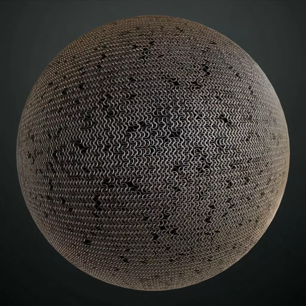 Heavily Damaged Chainmail Alpha PBR Seamless Texture_0