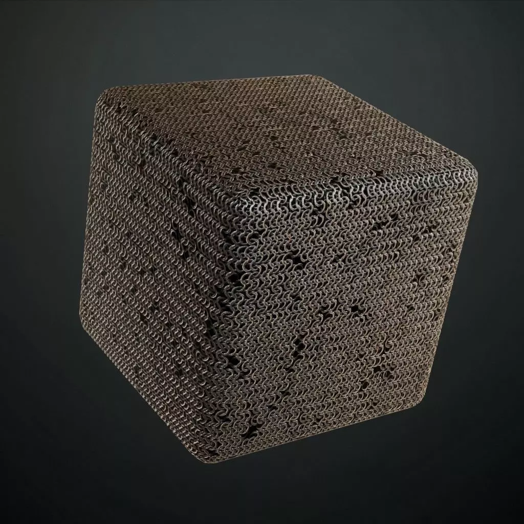 Heavily Damaged Chainmail Alpha PBR Seamless Texture_4