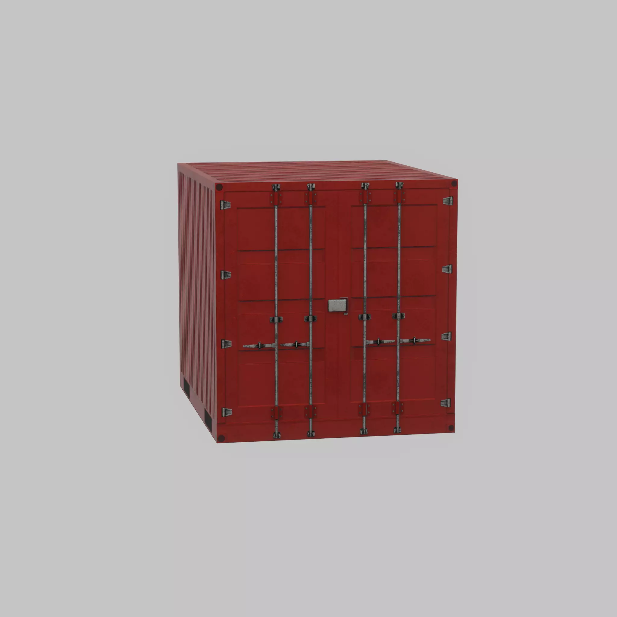 Shipping-cargo-Container traffic red 10ft Low-poly 3D model_43