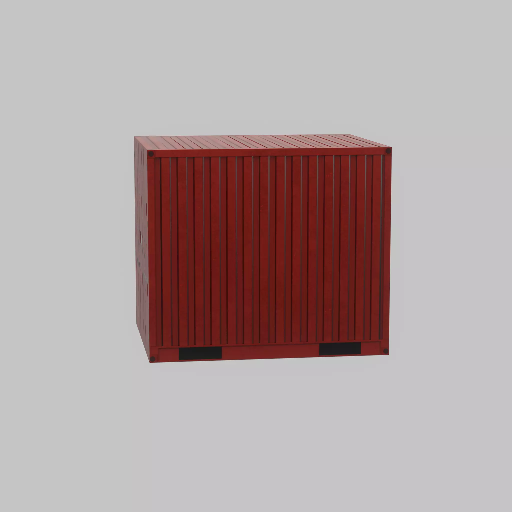 Shipping-cargo-Container traffic red 10ft Low-poly 3D model_42