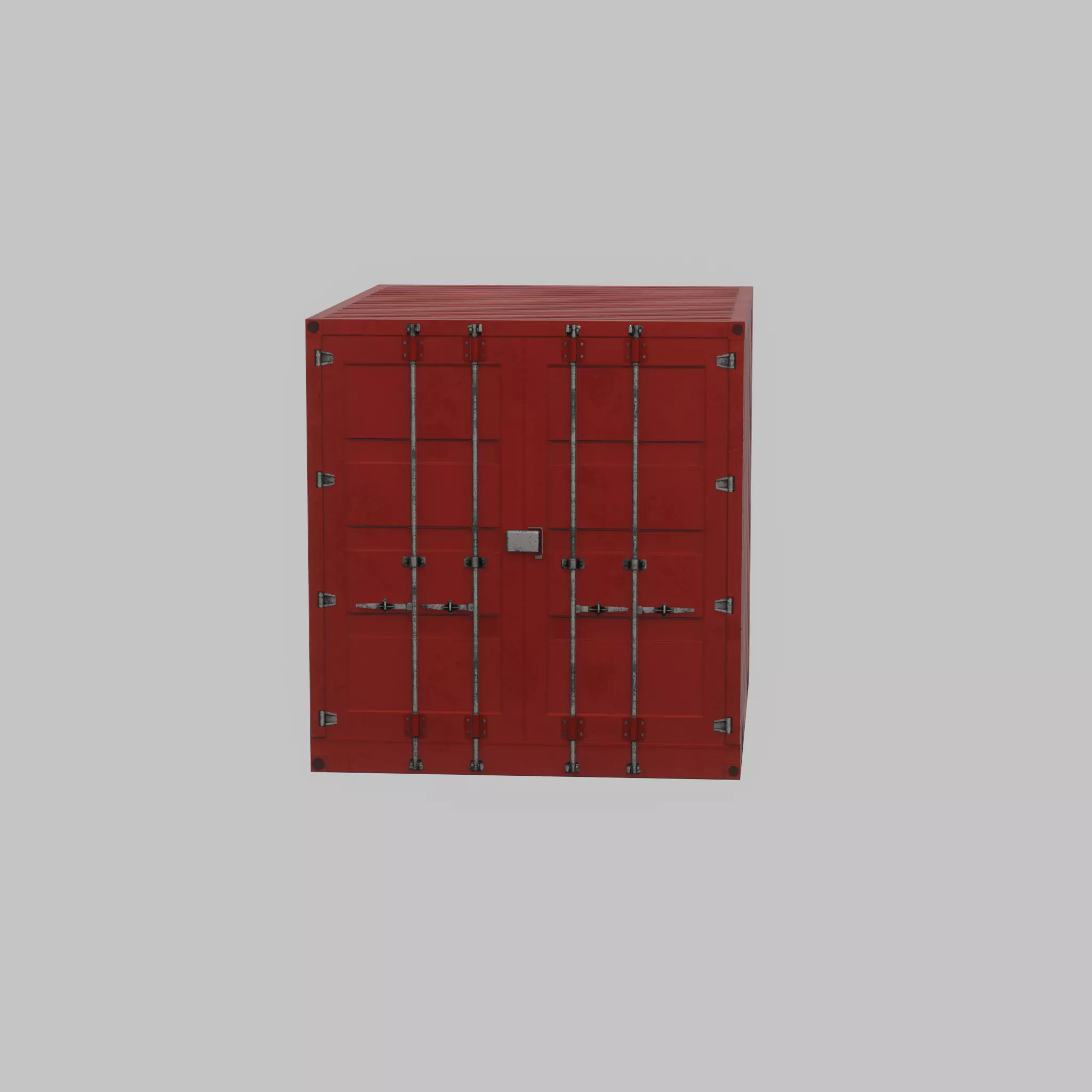 Shipping-cargo-Container traffic red 10ft Low-poly 3D model_45