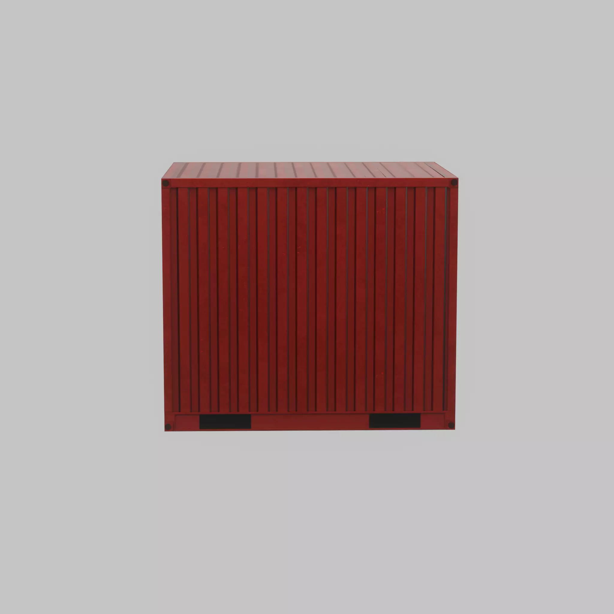 Shipping-cargo-Container traffic red 10ft Low-poly 3D model_27