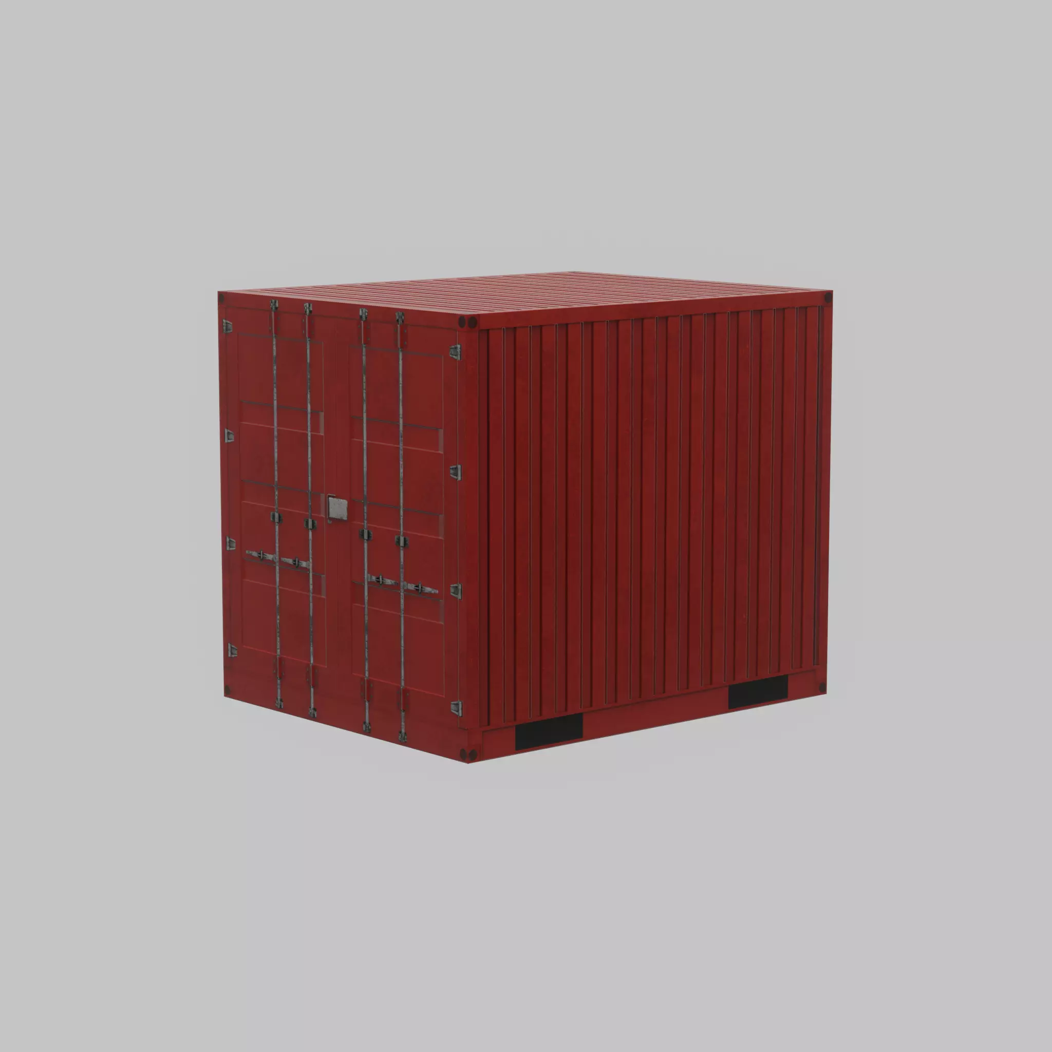 Shipping-cargo-Container traffic red 10ft Low-poly 3D model_71